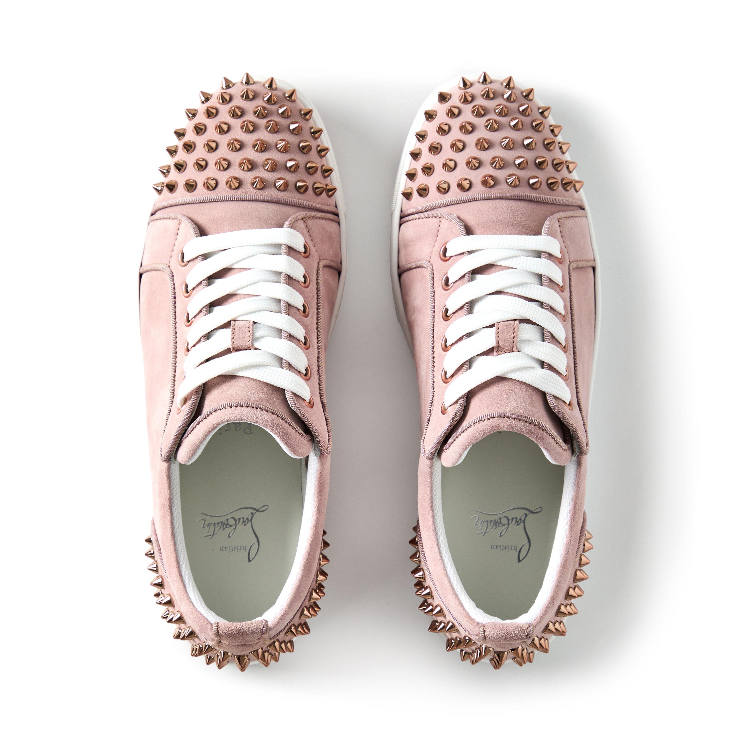 Vintage Rose - Christian Louboutin - Women's Leather Louise Junior Spikes Trainers - 5