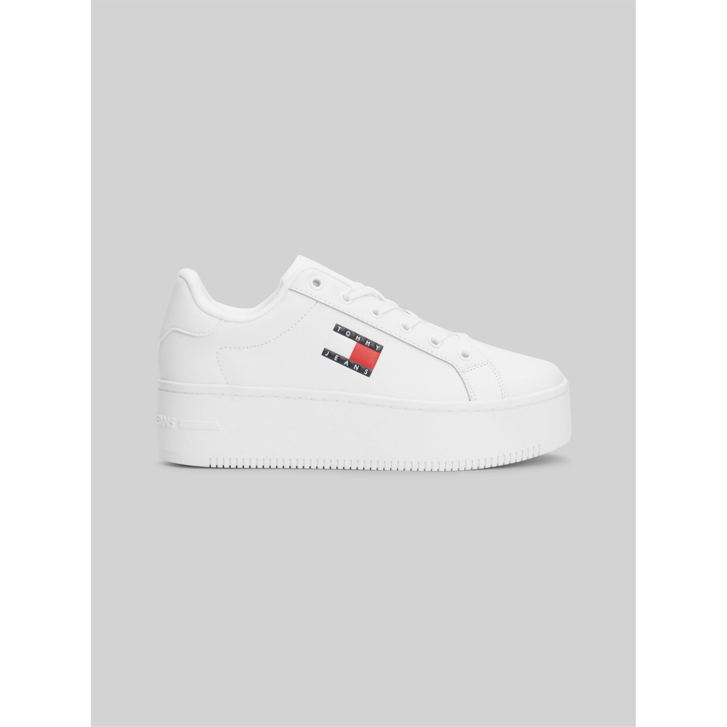 White - Tommy Jeans - Essential Icon Flatform Trainers - 1