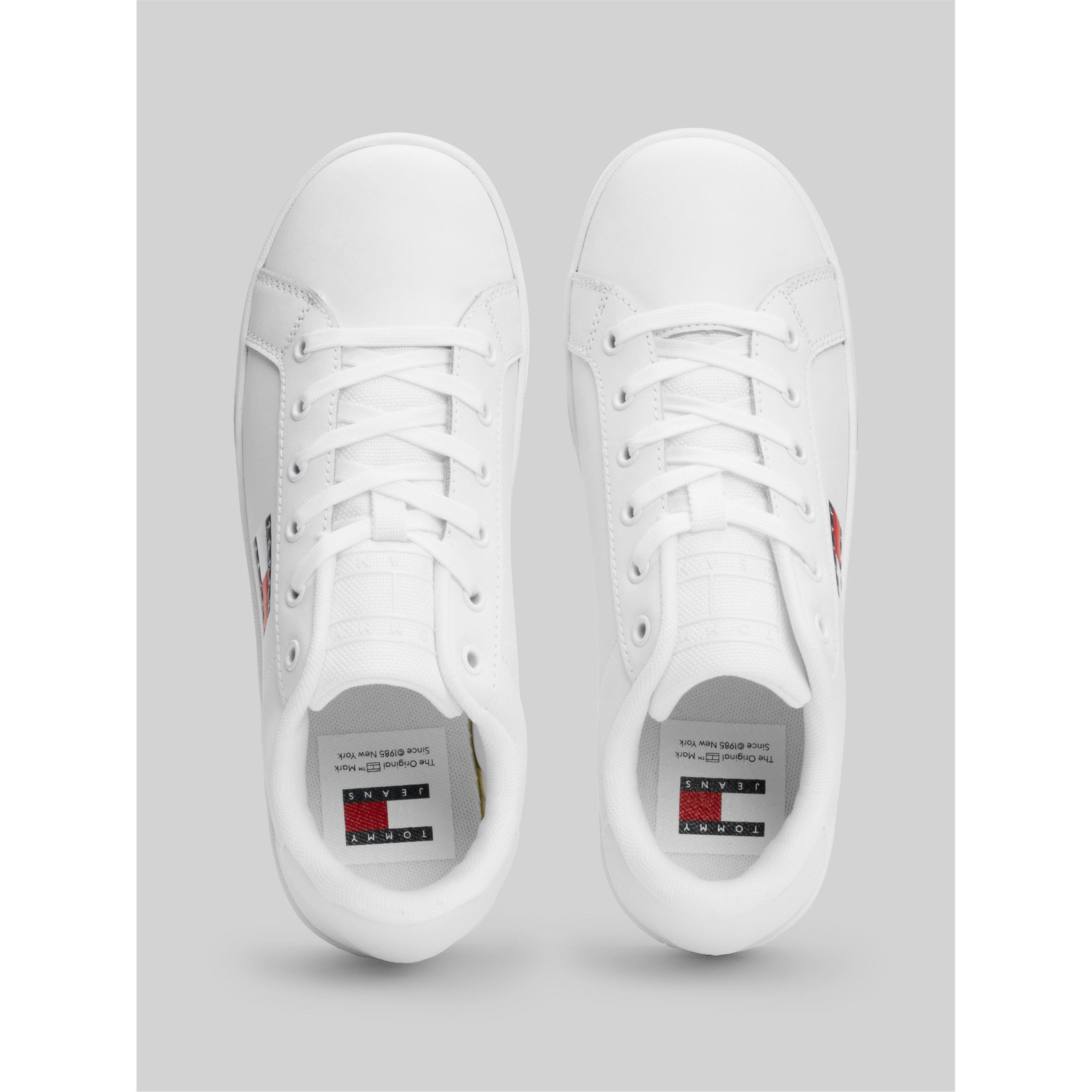 White - Tommy Jeans - Essential Icon Flatform Trainers - 4