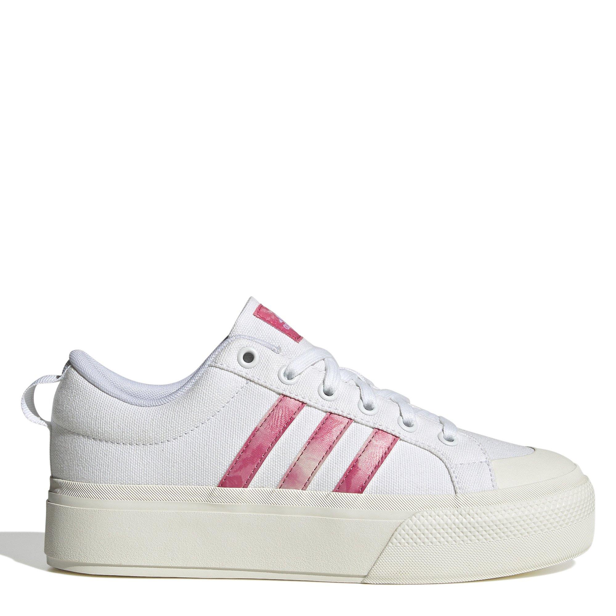 Wht/Pink Fusion - adidas - Bravada 2.0 Womens Platform Shoes - 1