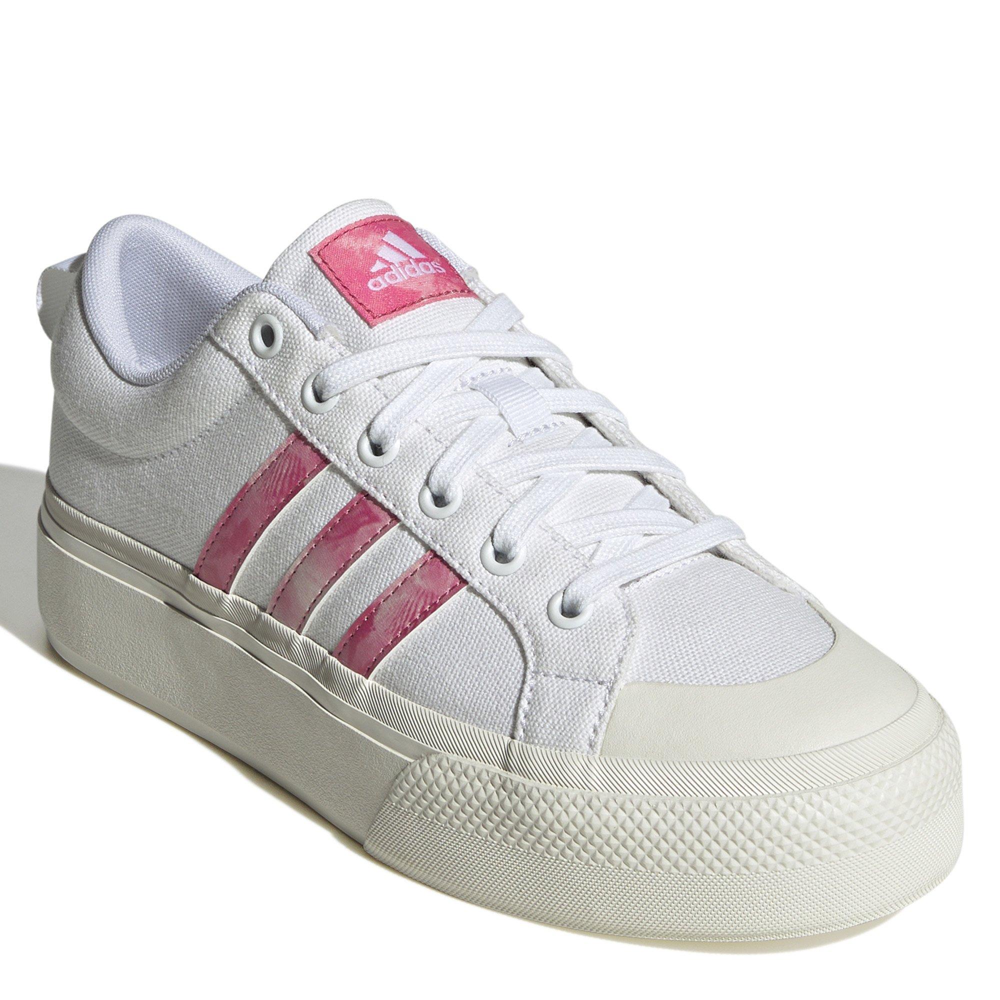 Wht/Pink Fusion - adidas - Bravada 2.0 Womens Platform Shoes - 5