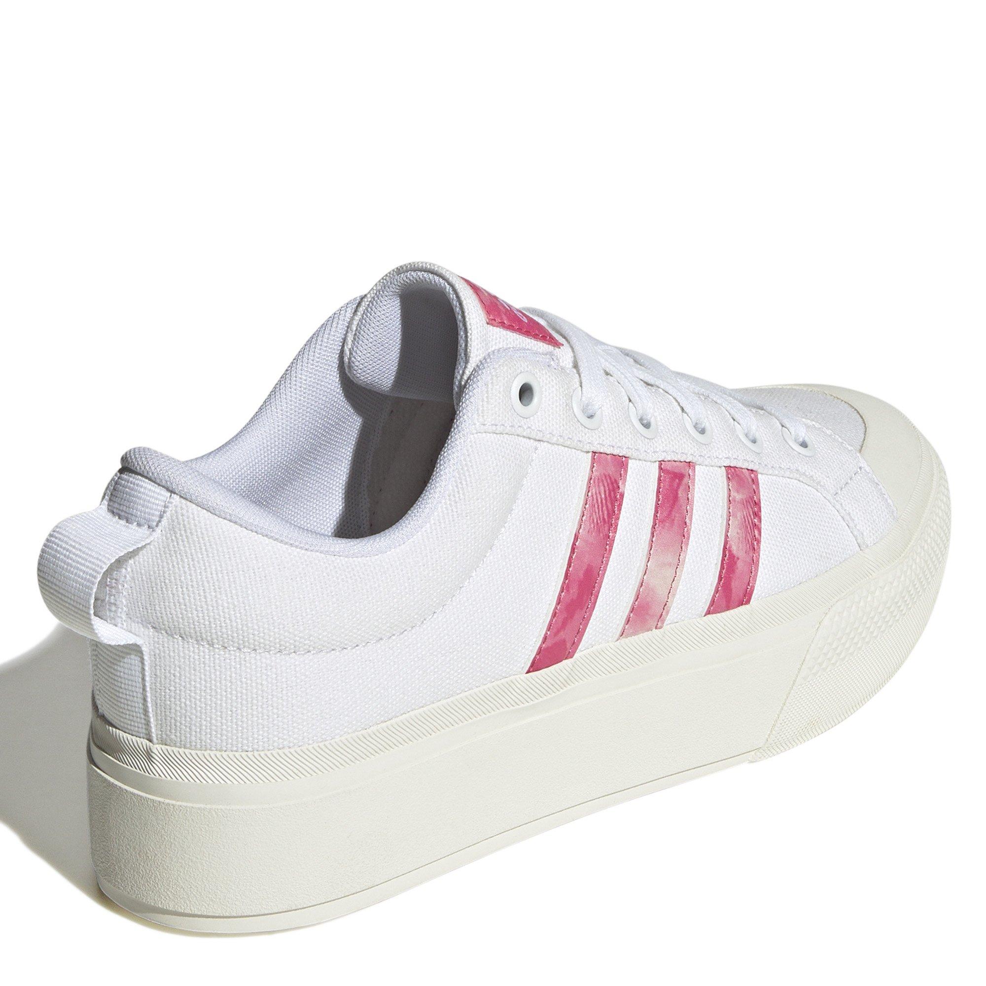 Wht/Pink Fusion - adidas - Bravada 2.0 Womens Platform Shoes - 6