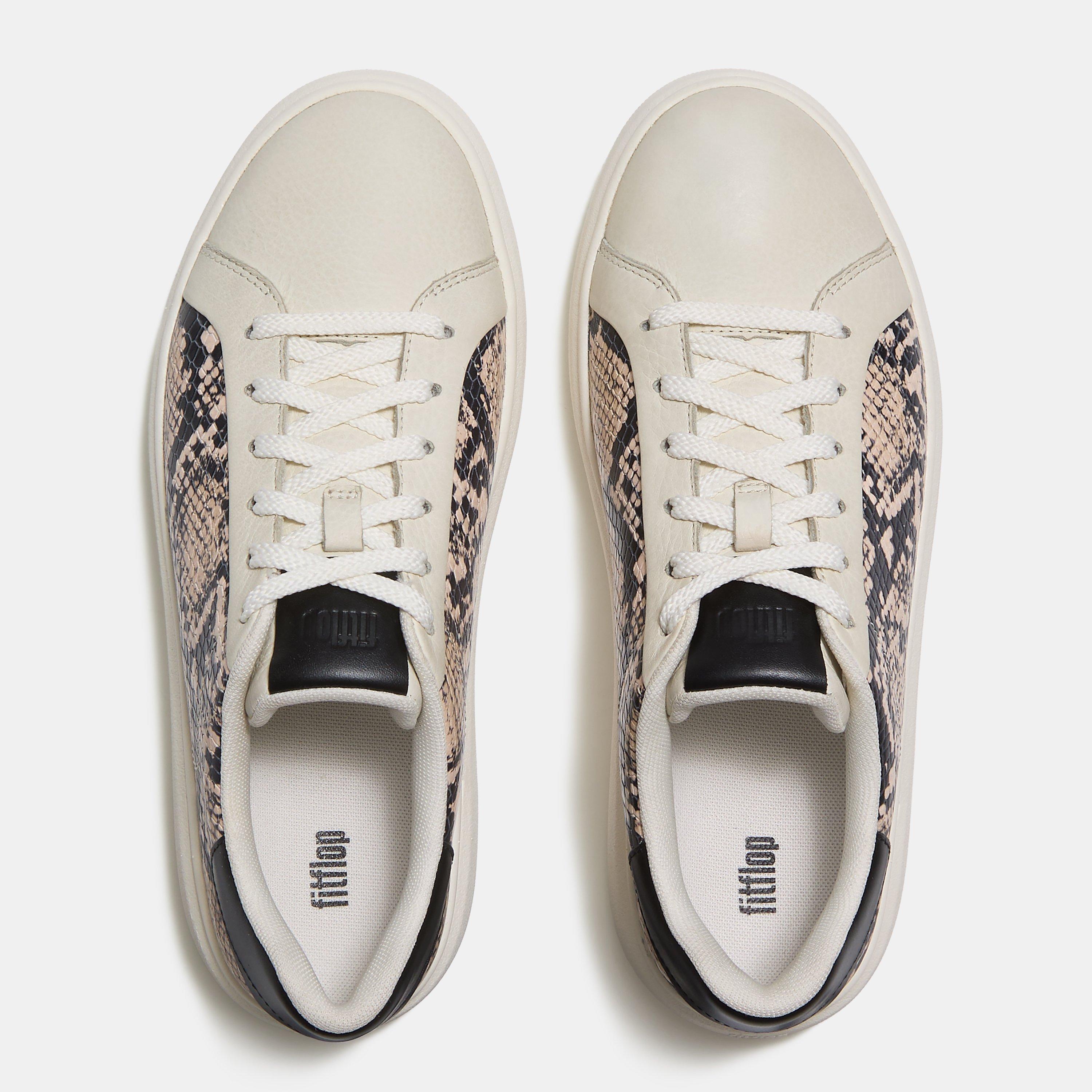 Taupe Black - FitFlop - Women's RTG Snake Low-Top Trainers - 5
