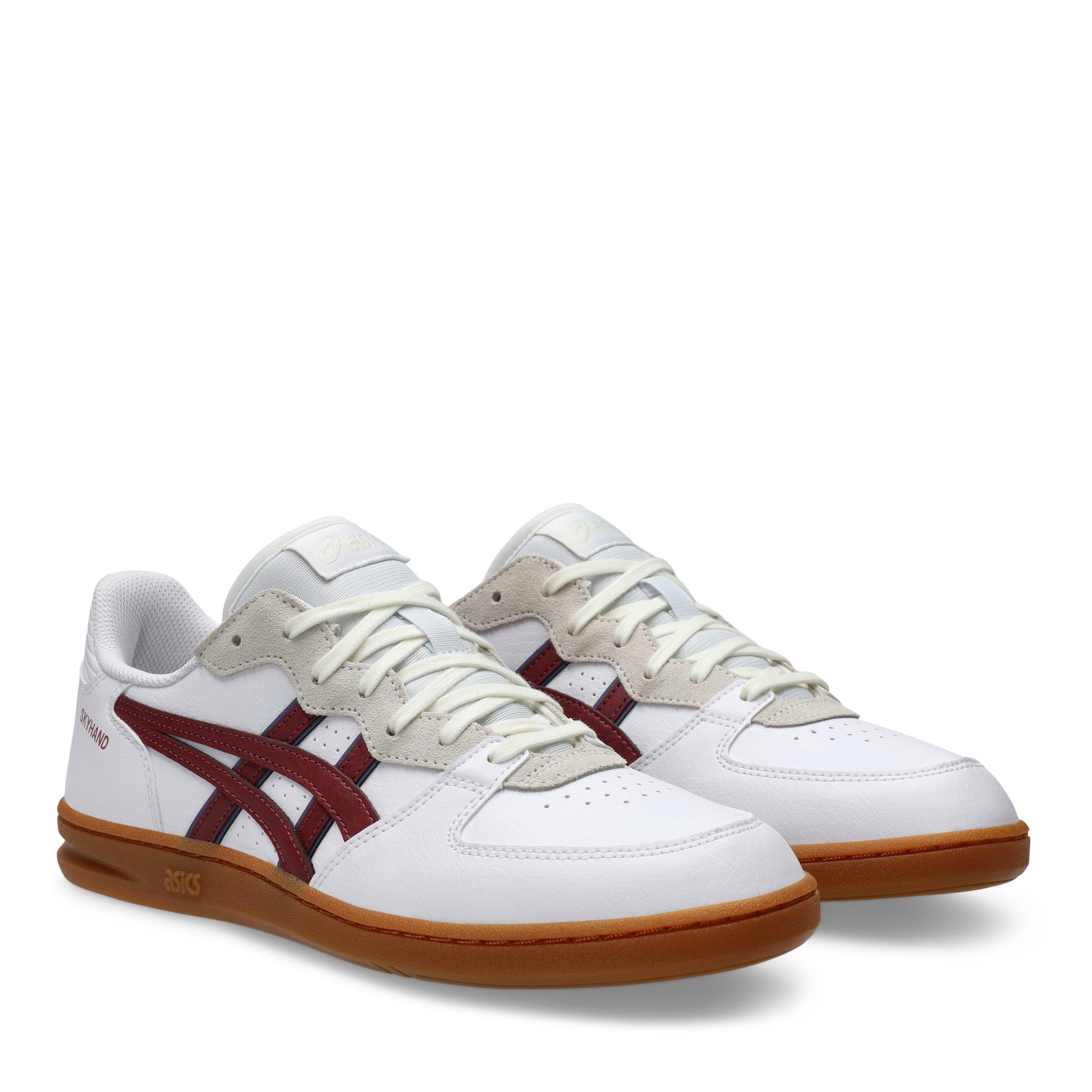 White/Maroon - Asics - Women's Skyhand Low-Top Trainers - 4