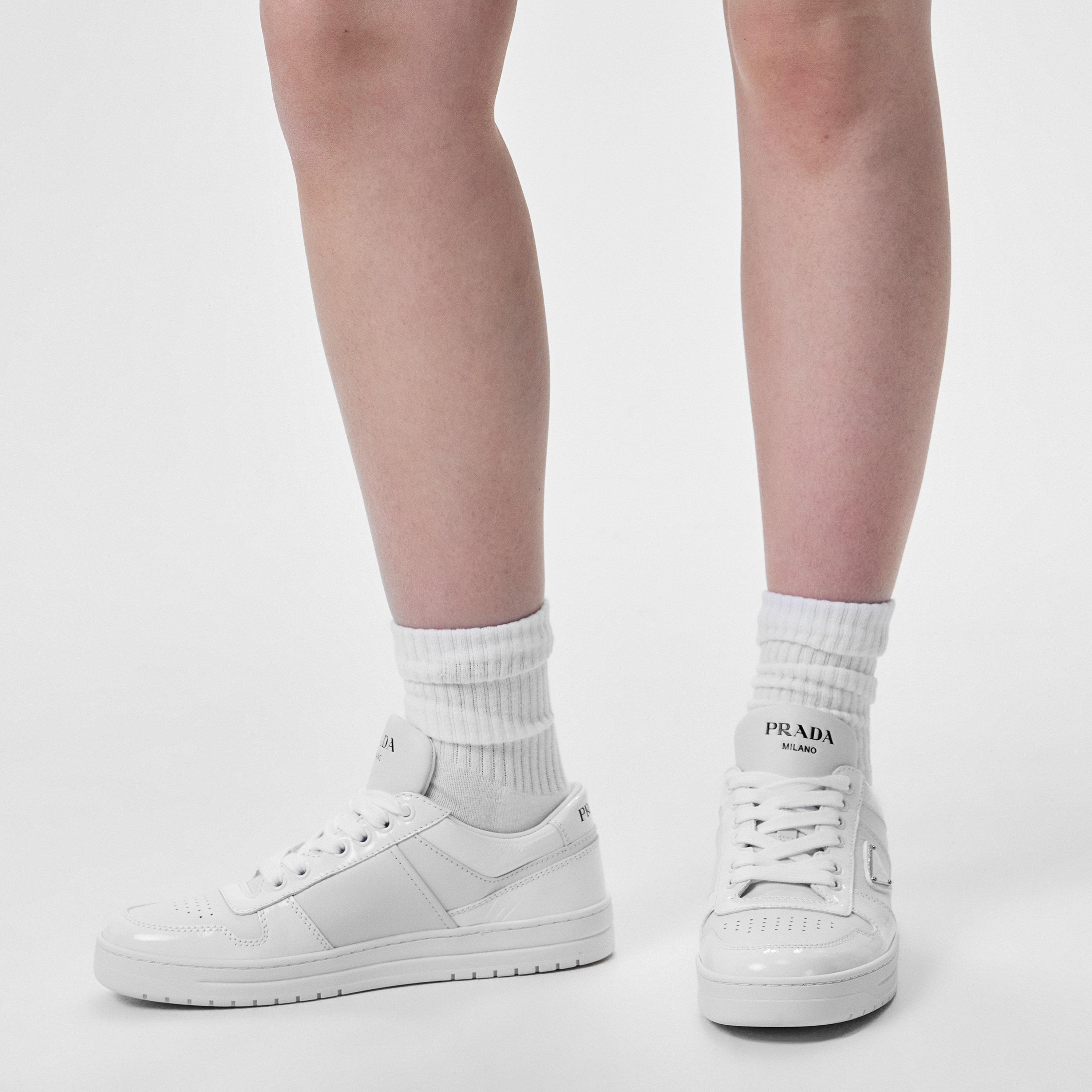 Bianco - Prada - Downtown Leather Trainers - 2