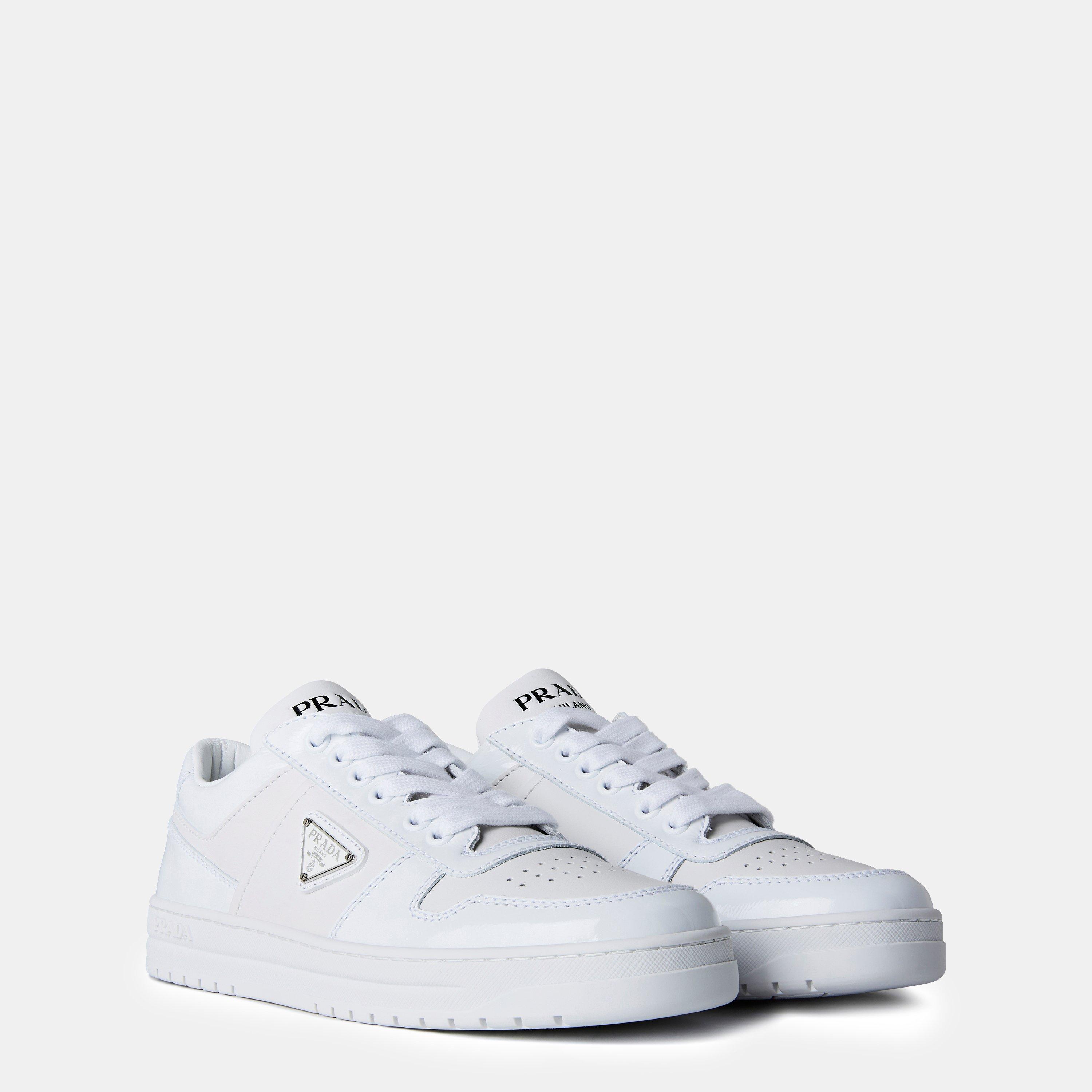 Bianco - Prada - Downtown Leather Trainers - 3