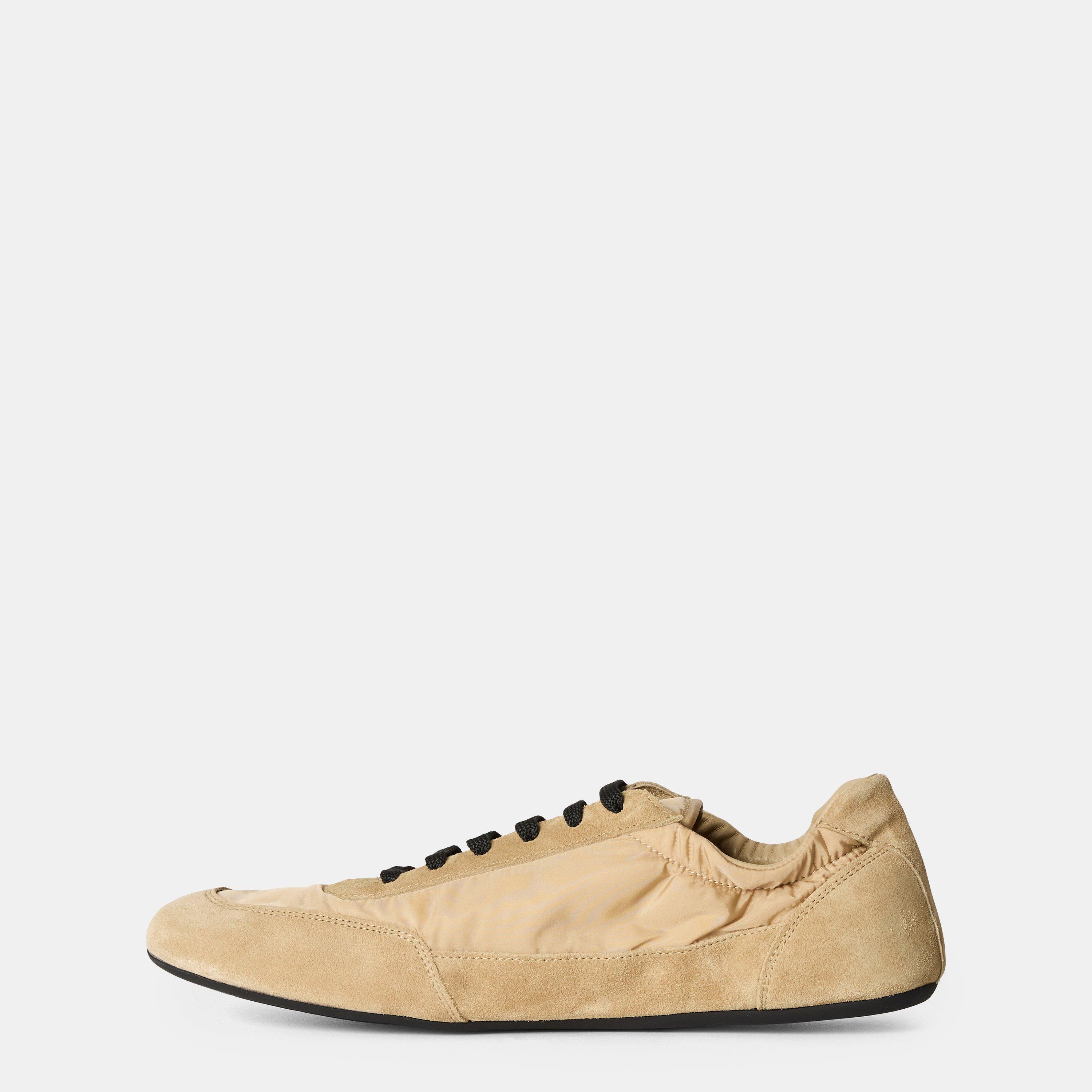 Camel Brown - Prada - Collapse Re-Nylon And Suede Trainers - 2