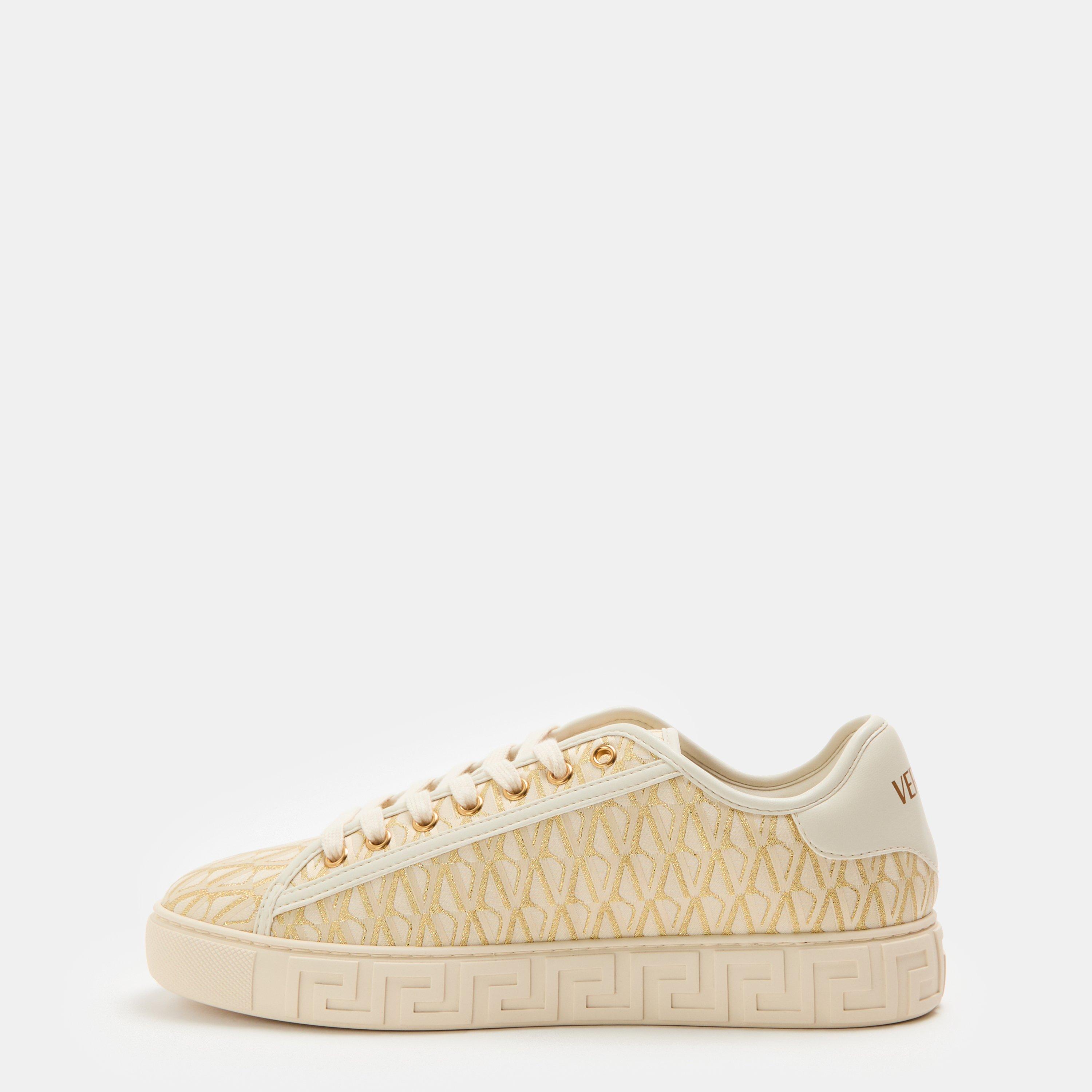 Milk White Gold - Versace - Women's Pattern Cushioned Low-Top Trainers - 2