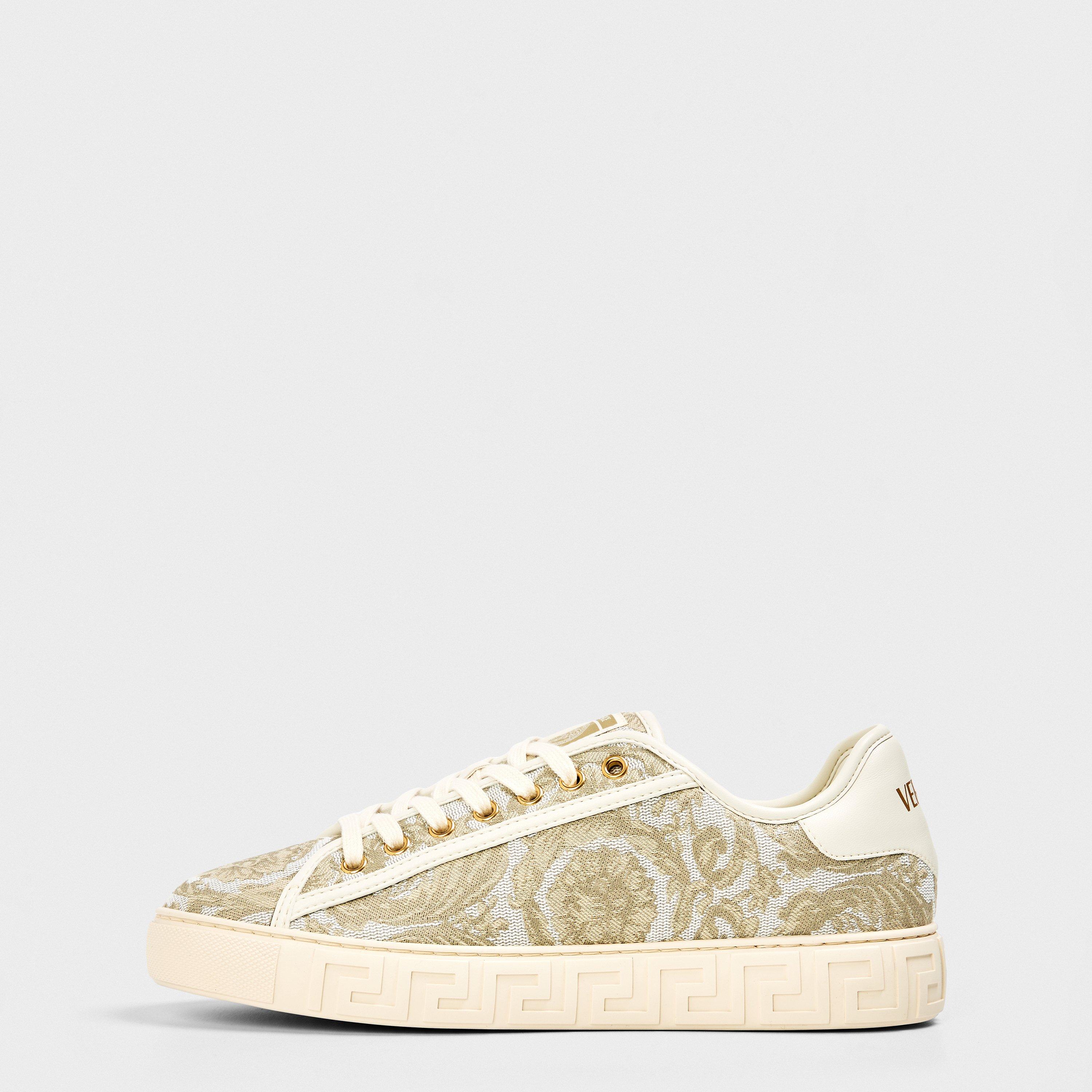 Beige White Gld - Versace - Women's Pattern Low-Top Trainers - 2
