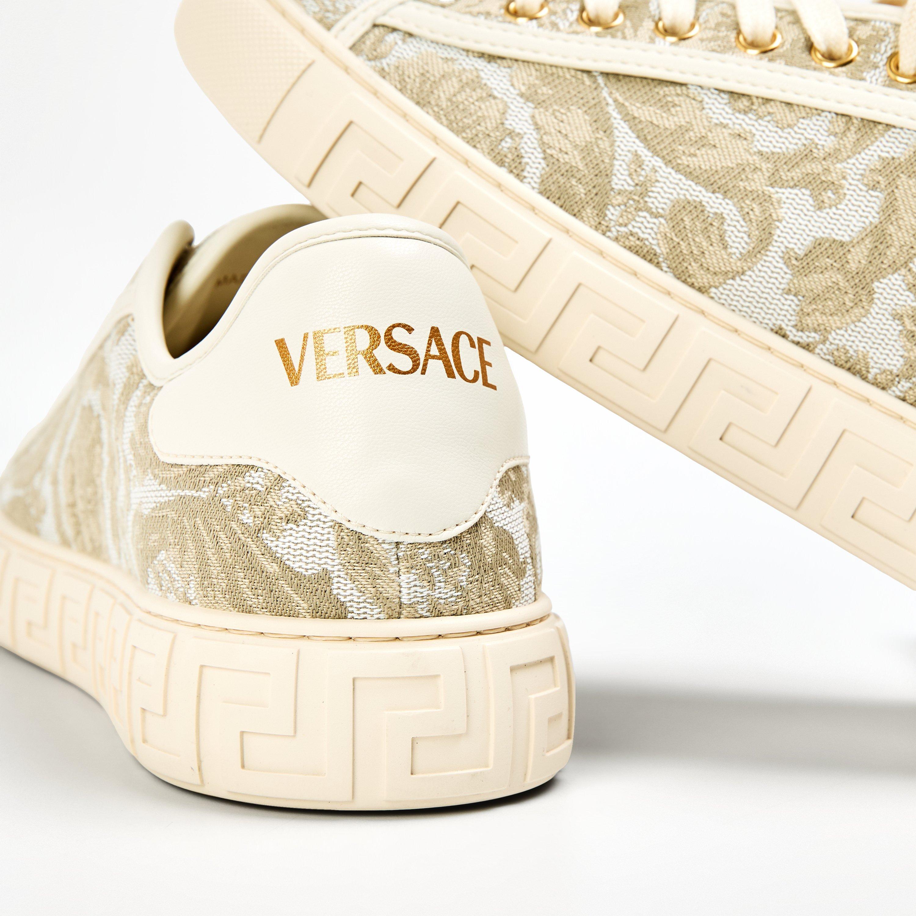 Beige White Gld - Versace - Women's Pattern Low-Top Trainers - 4