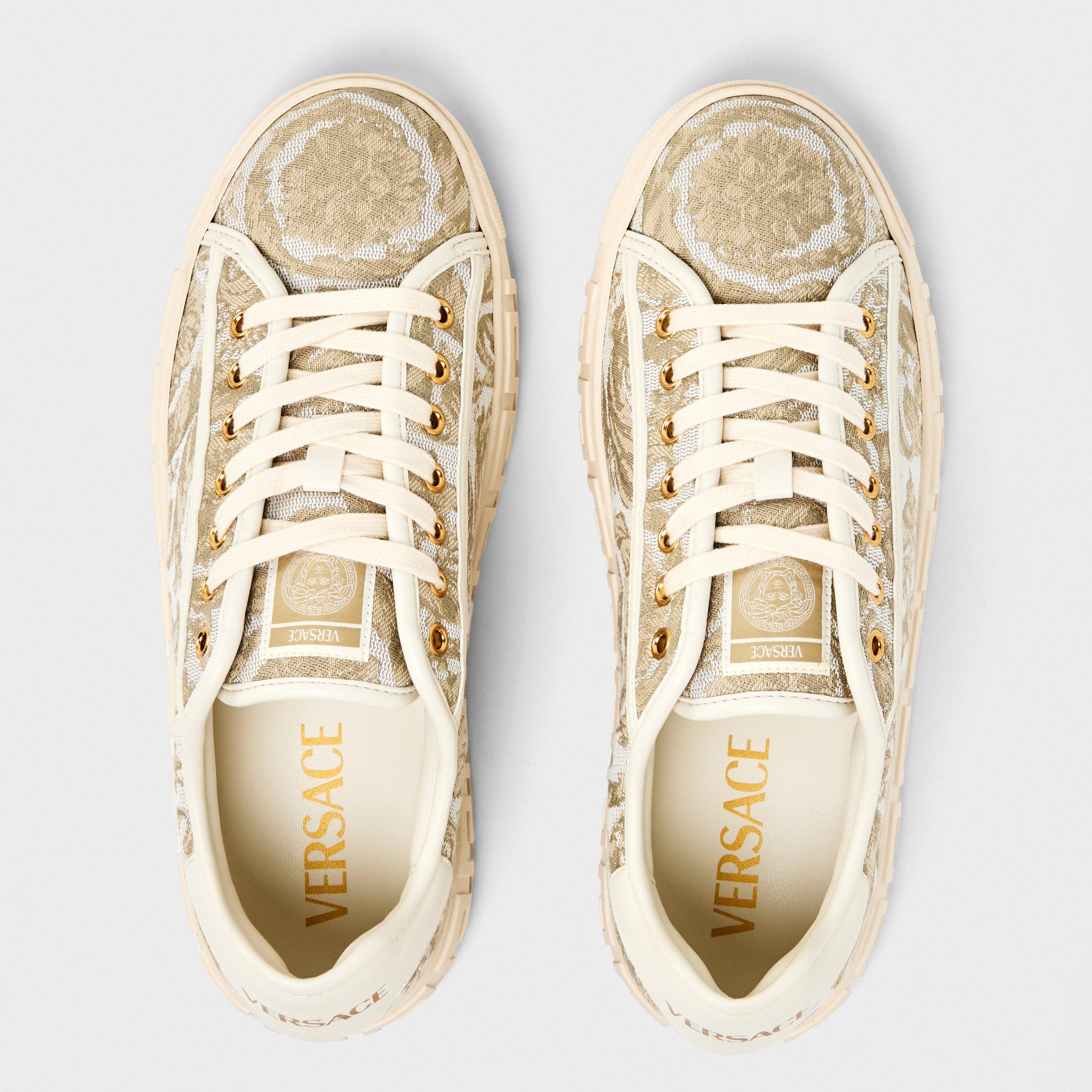 Beige White Gld - Versace - Women's Pattern Low-Top Trainers - 5