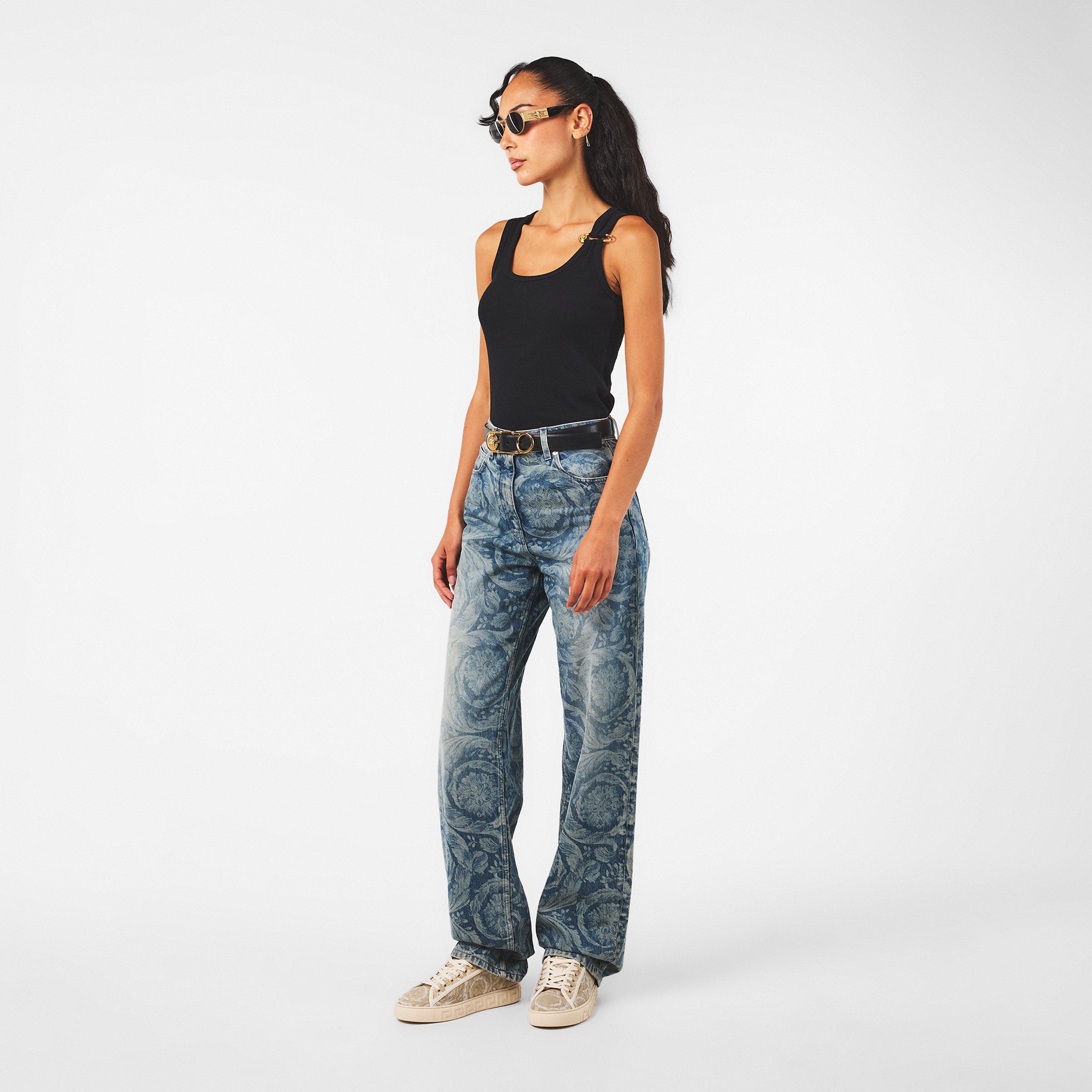 Beige White Gld - Versace - Women's Pattern Low-Top Trainers - 6