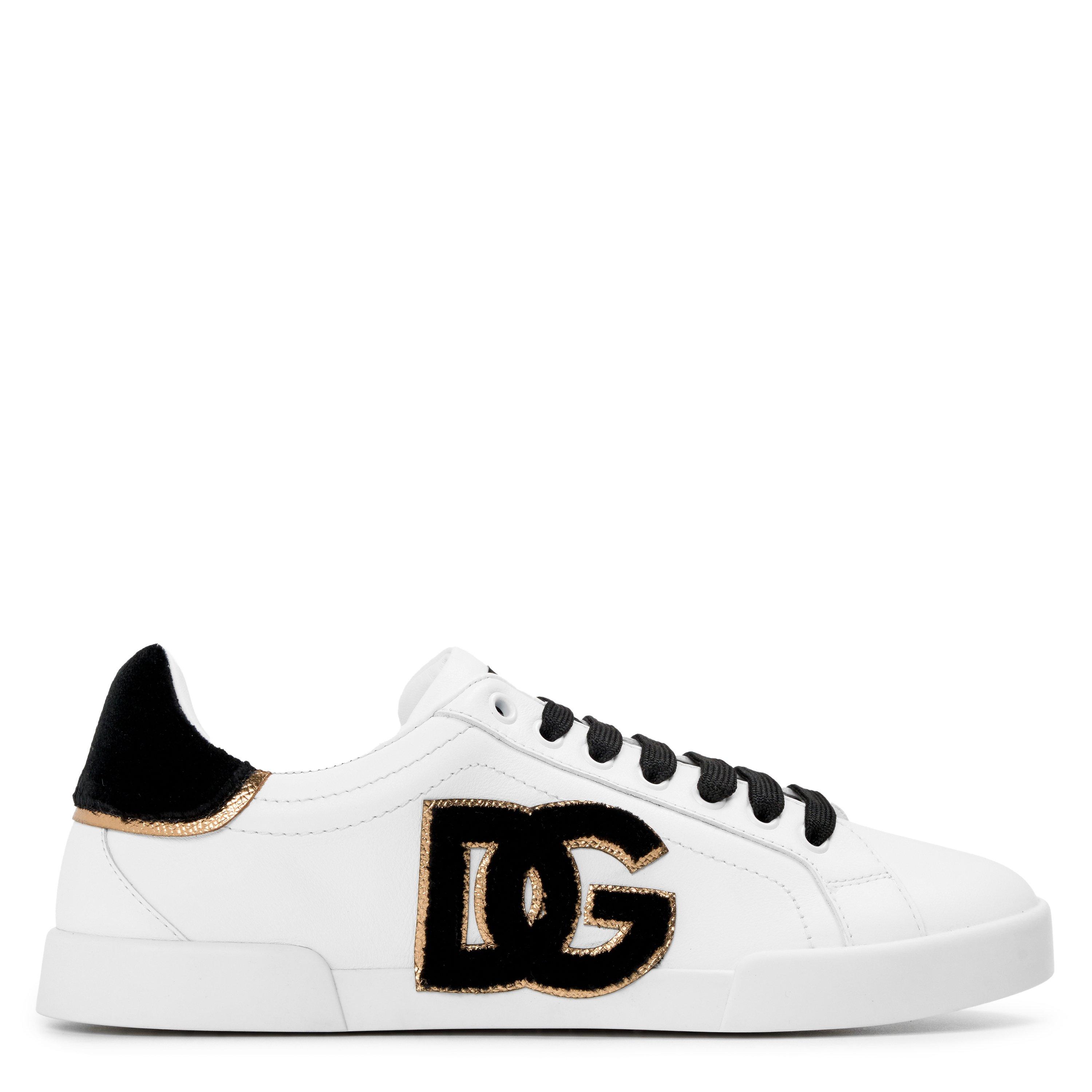 Dolce and Gabbana Women's & Cushioned Low-Top Trainers - Bianco Nero - Size 4 (37)