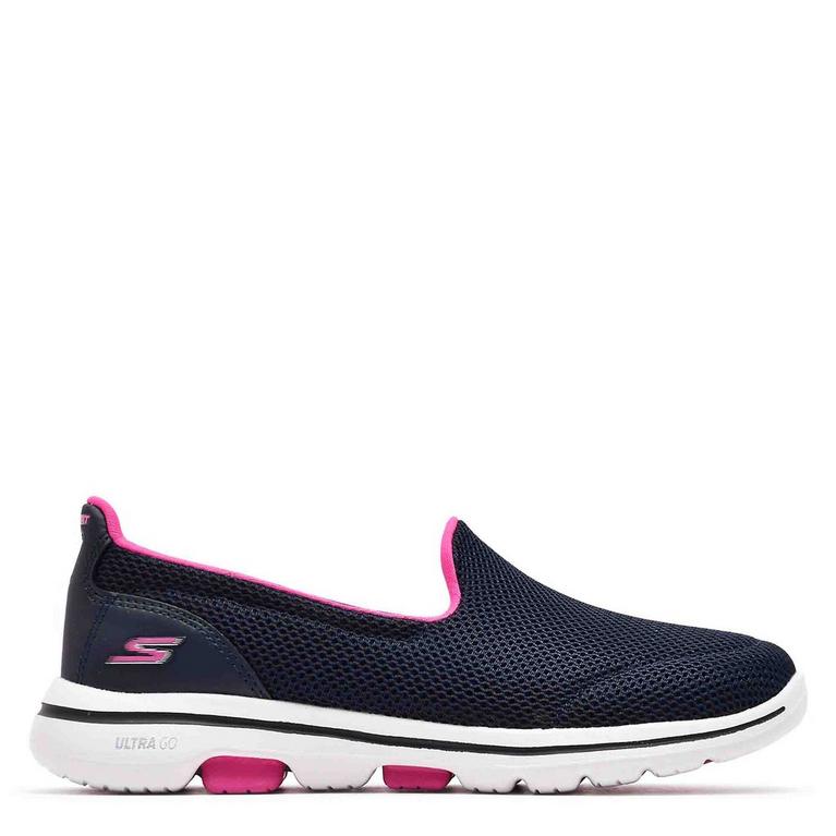 Navy/HotPink - Skechers - GO Walk 5 Womens Slip On Shoes - 1