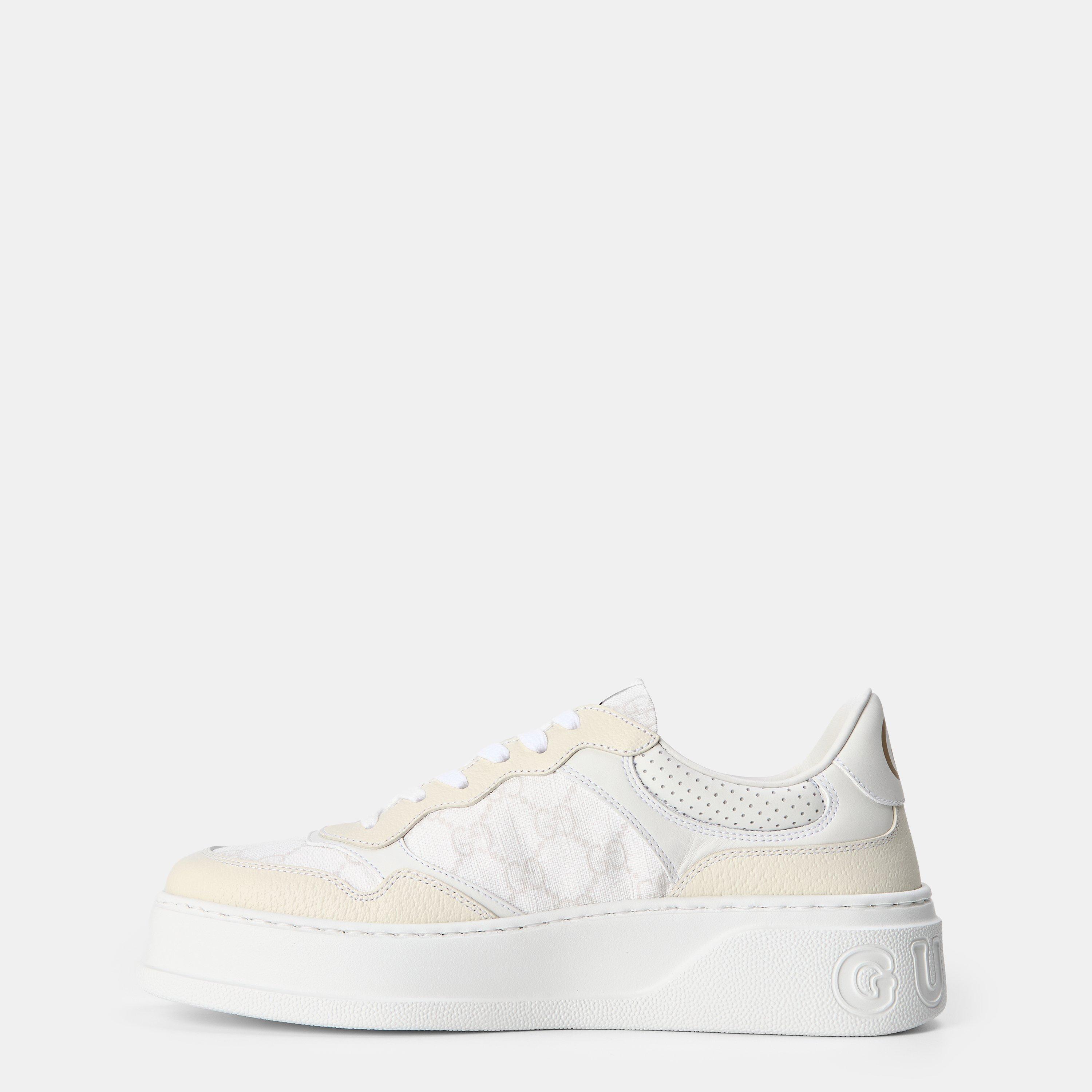 Grey White - Gucci - Women's GG Canvas Low-Top Trainers - 2