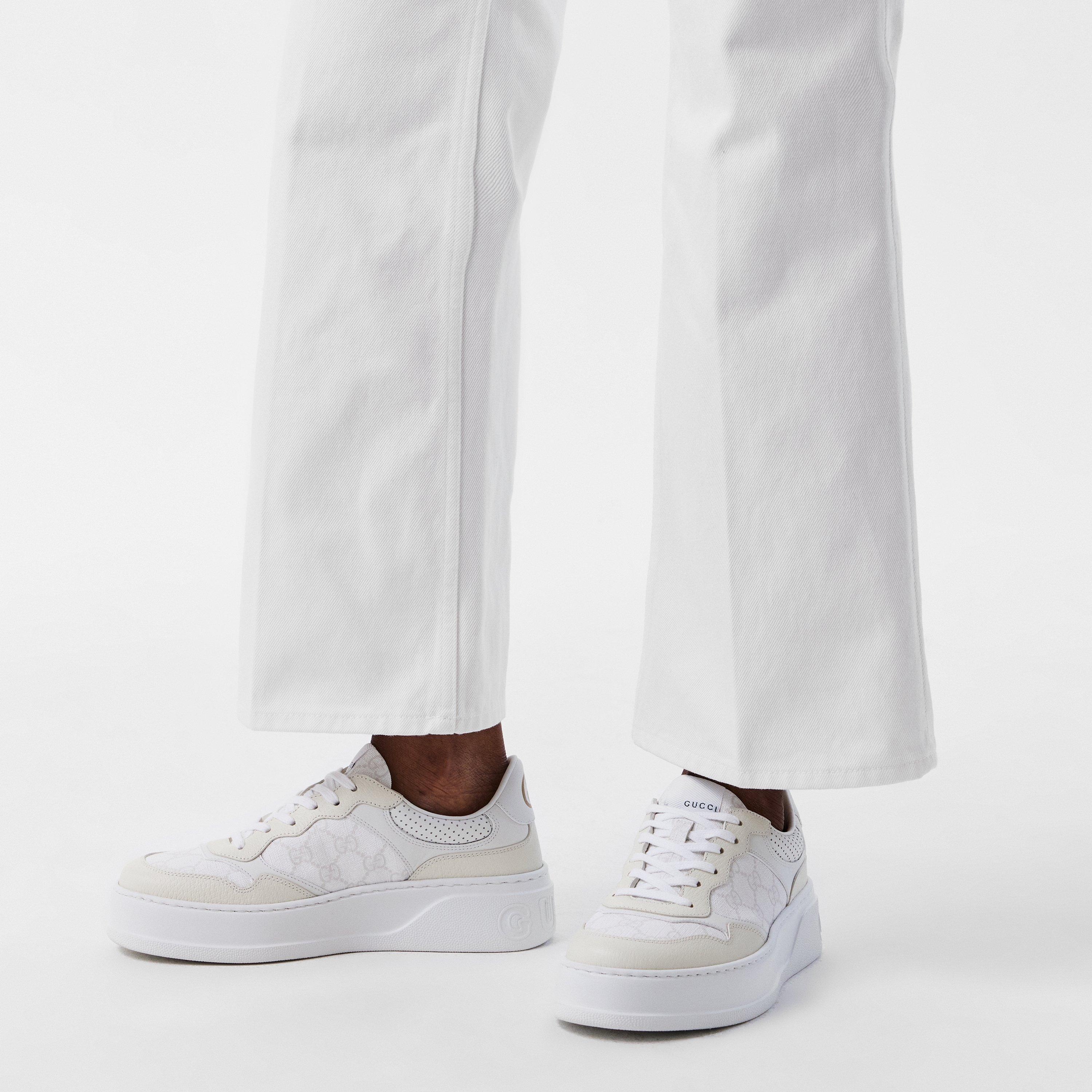 Grey White - Gucci - Women's GG Canvas Low-Top Trainers - 3