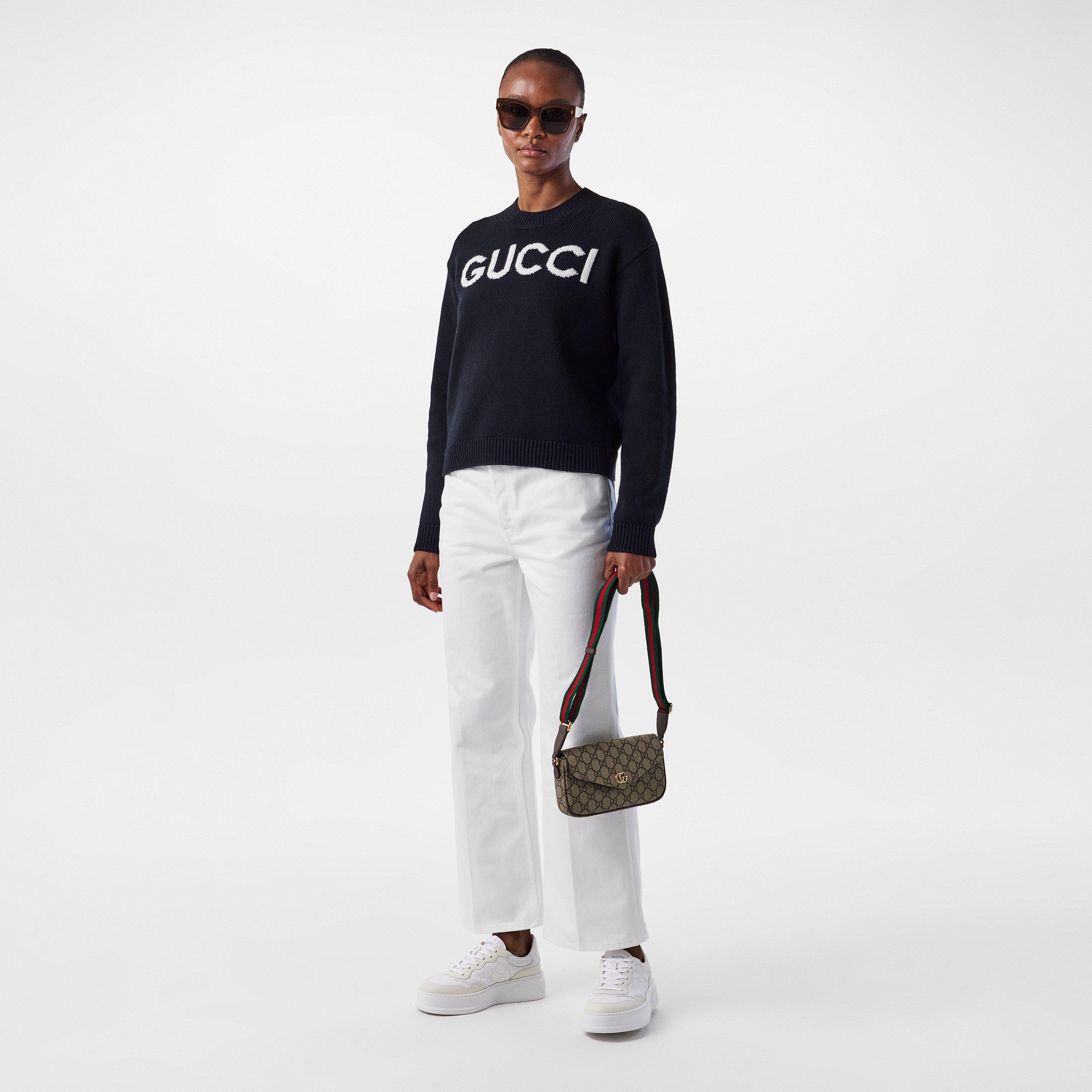 Grey White - Gucci - Women's GG Canvas Low-Top Trainers - 6