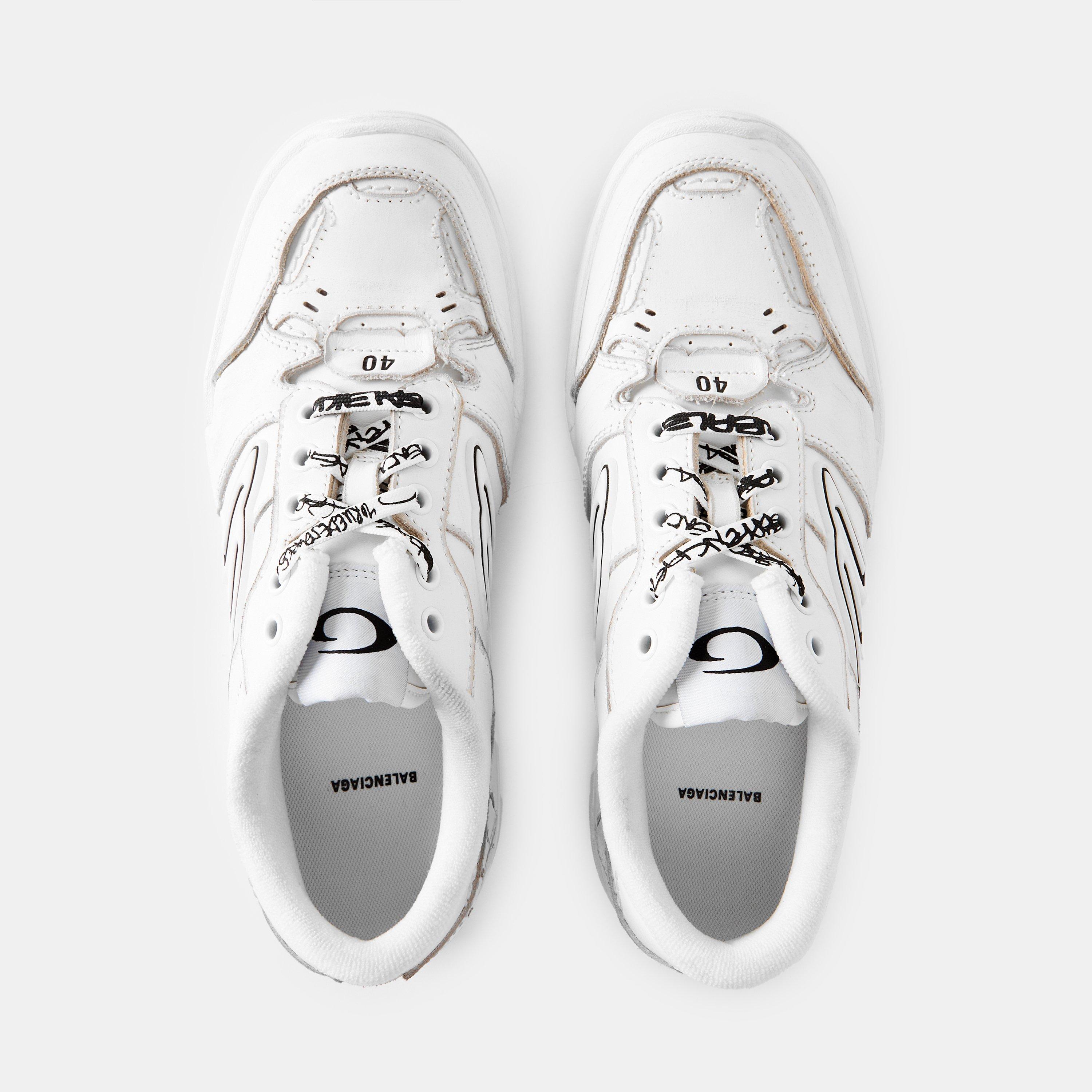 White - Balenciaga - Women's Bal Hamptons Low-Top Trainers - 5