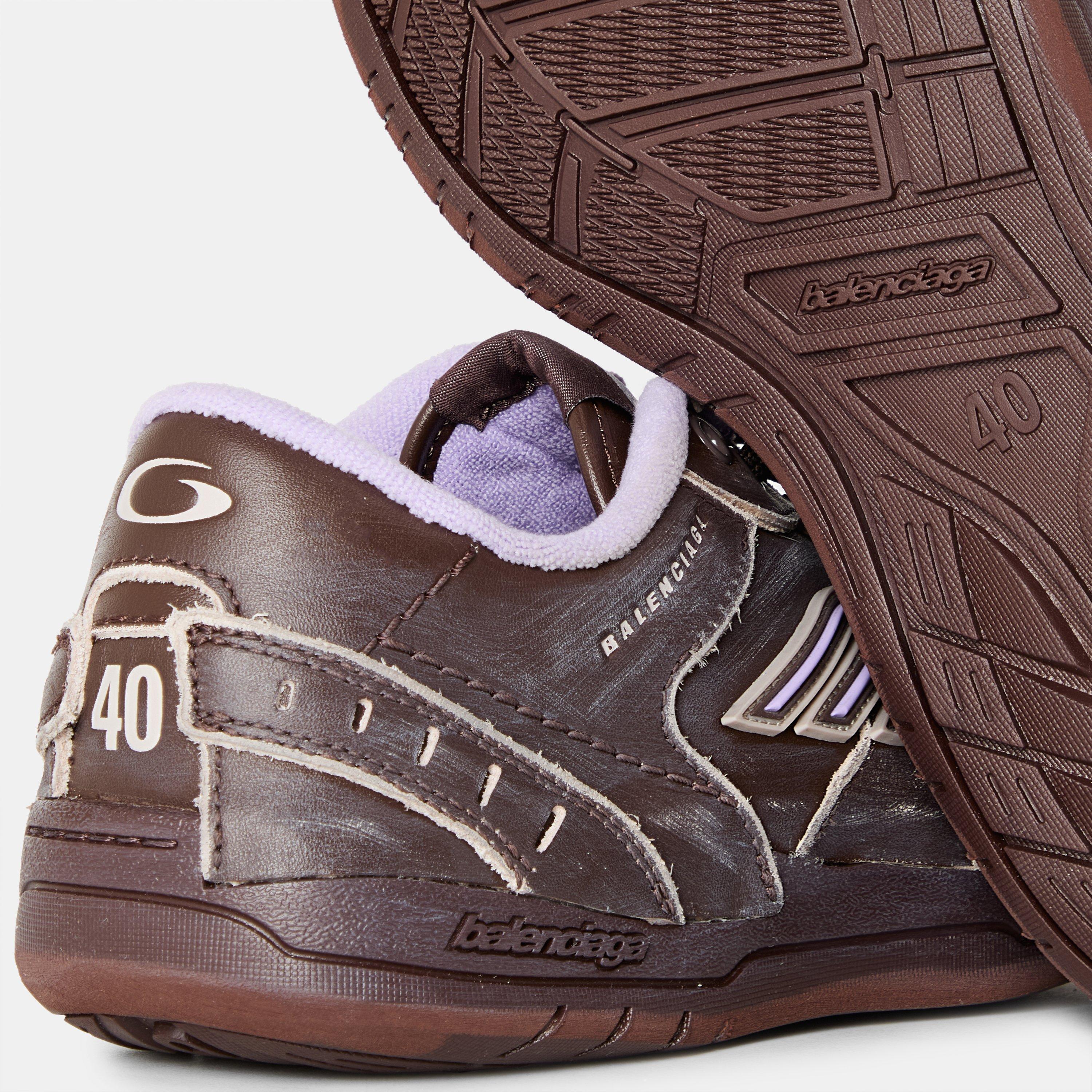 Brown / Lilac - Balenciaga - Women's Bal Hamptons Low-Top Trainers - 4