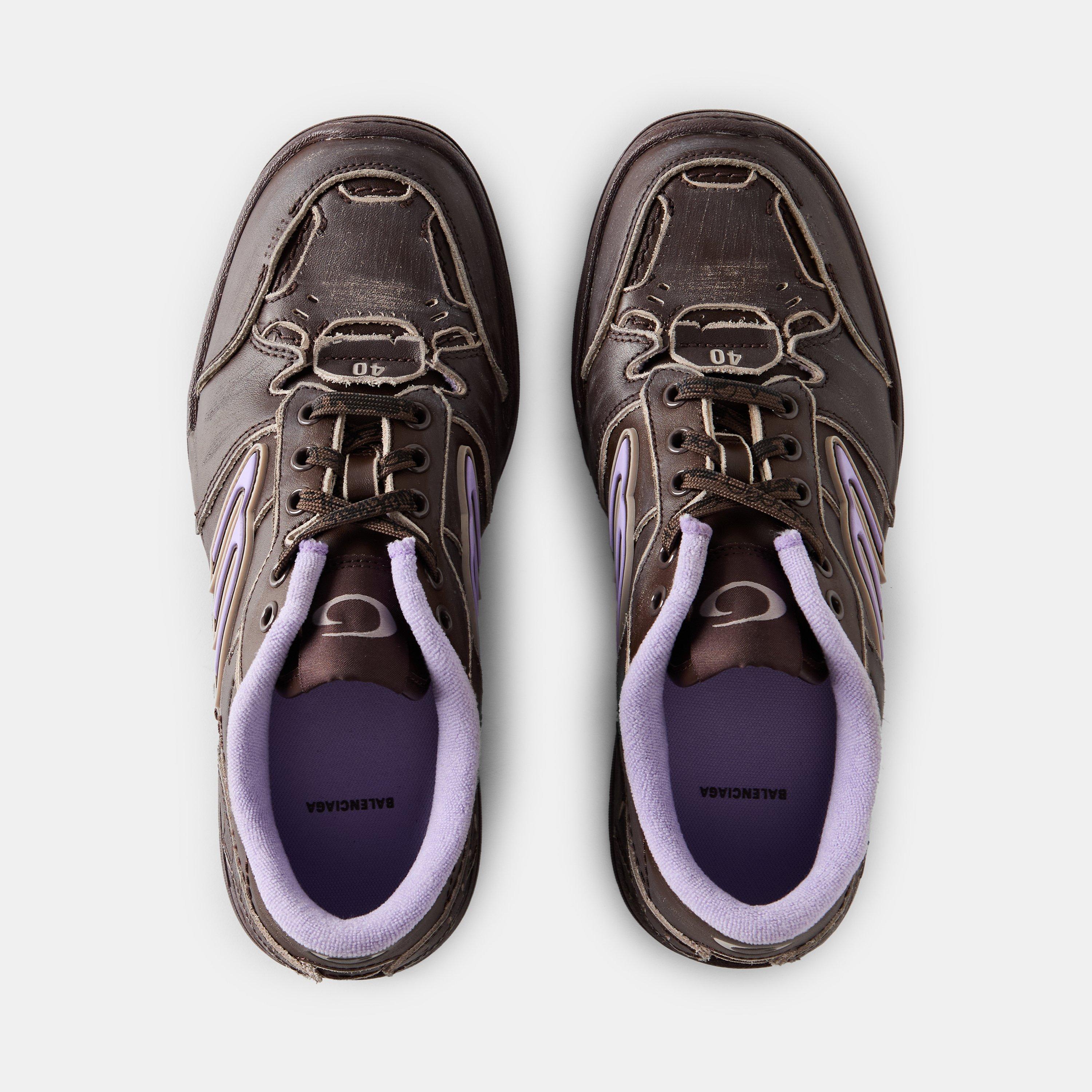 Brown / Lilac - Balenciaga - Women's Bal Hamptons Low-Top Trainers - 5