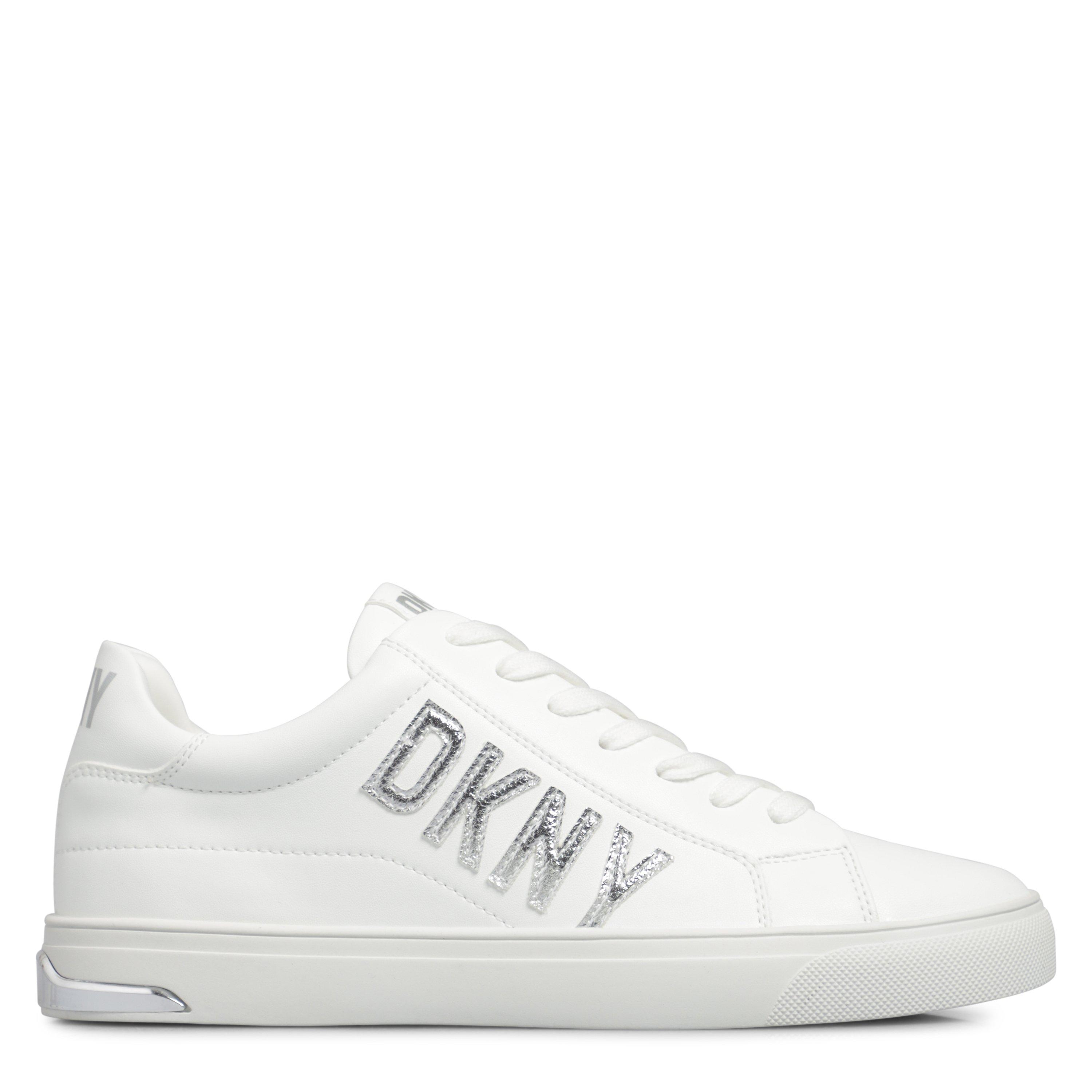 Wht/Silver - DKNY - Women's Adira Lace Up Low-Top Trainers - 1