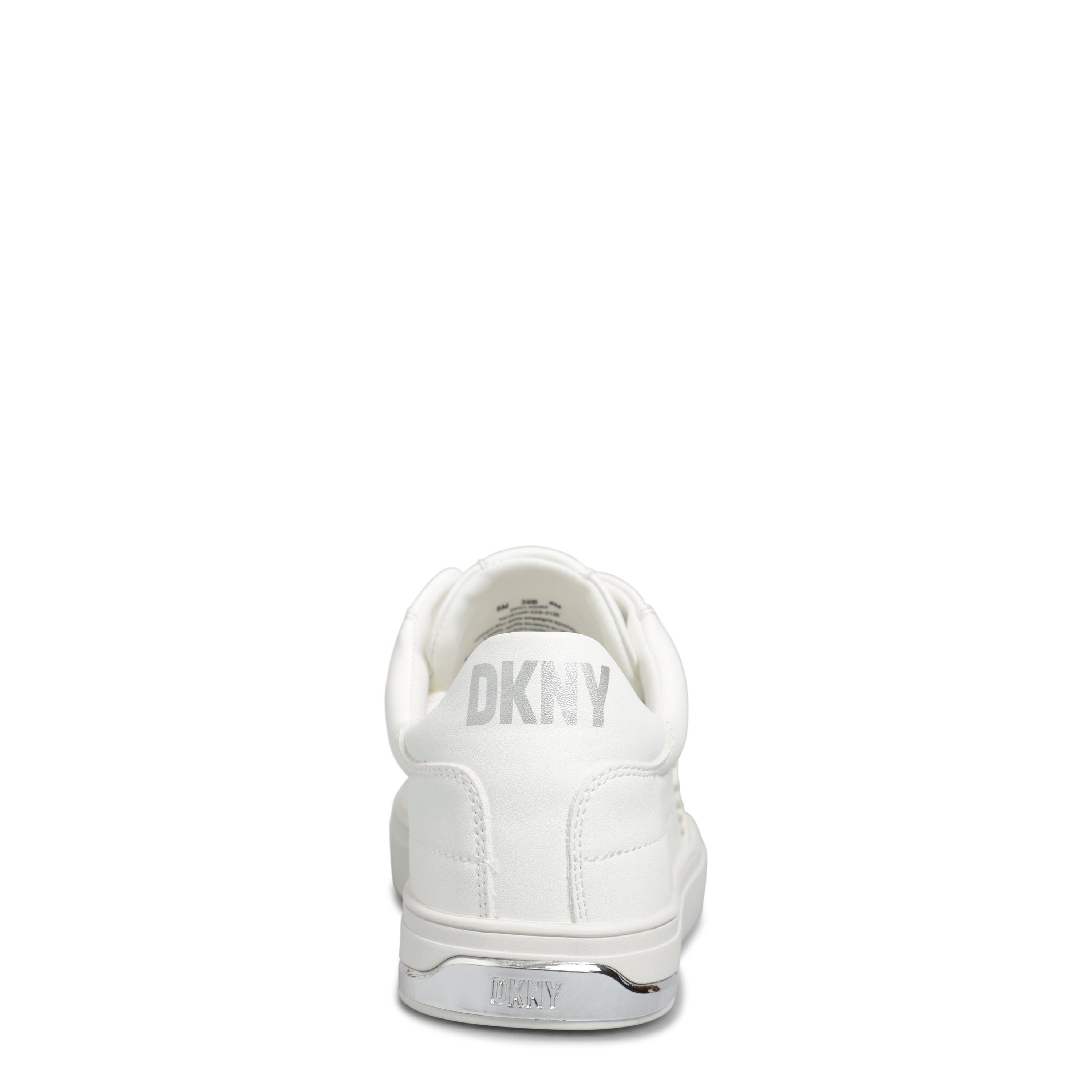 Wht/Silver - DKNY - Women's Adira Lace Up Low-Top Trainers - 4