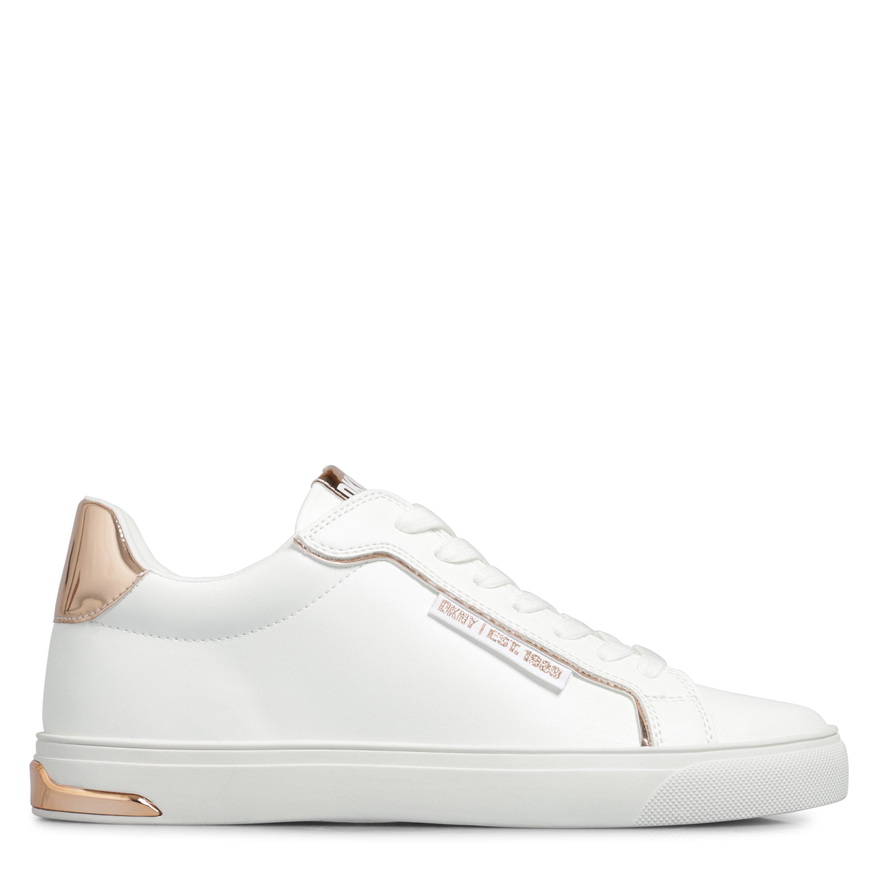 Brght Wt/Bk - DKNY - Women's Augustine Lace-Up Low-Top Trainers - 1