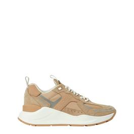 Burberry Panelled Lace Up Suede Sneaker