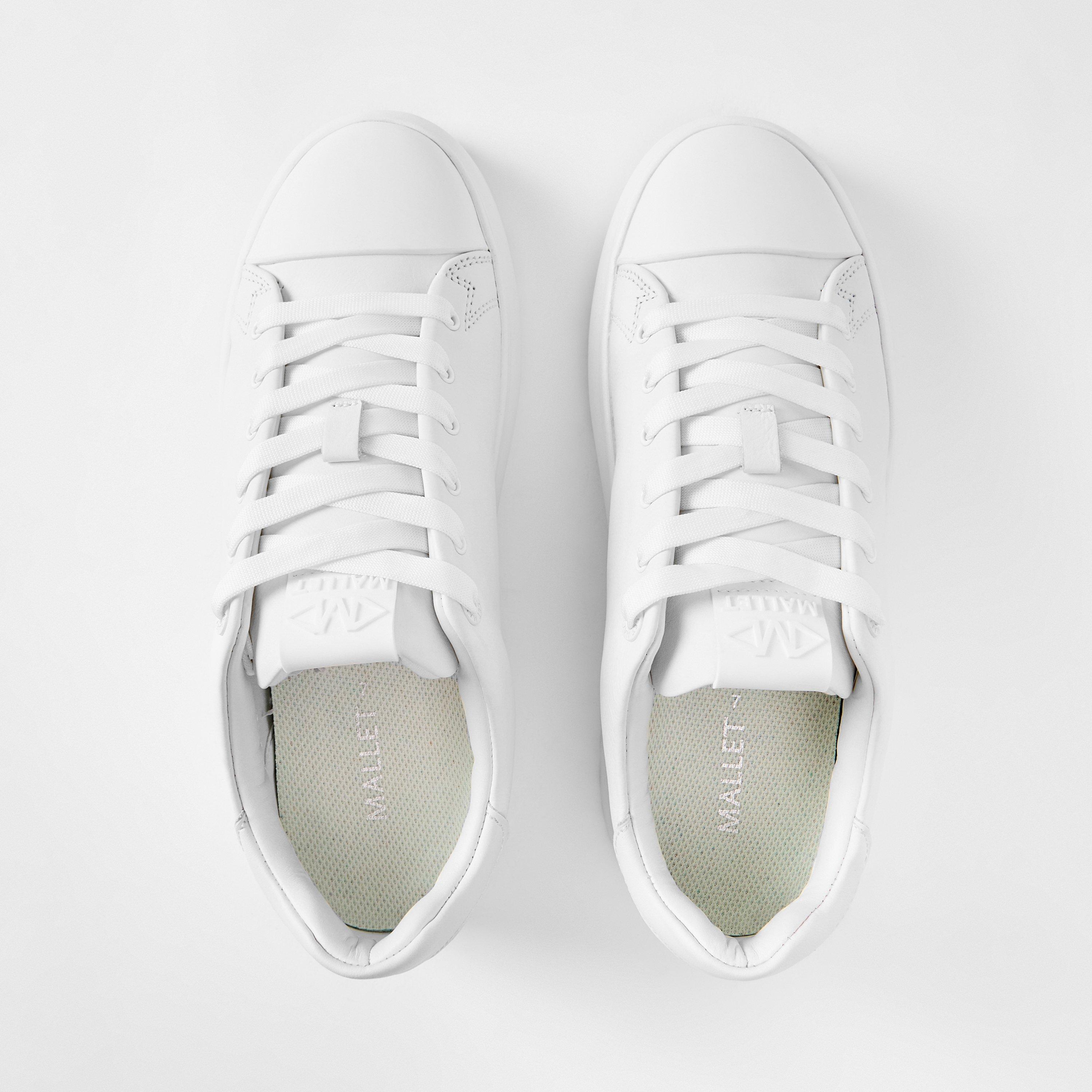 White Leather - Mallet - Women's Low-Top Trainers - 5