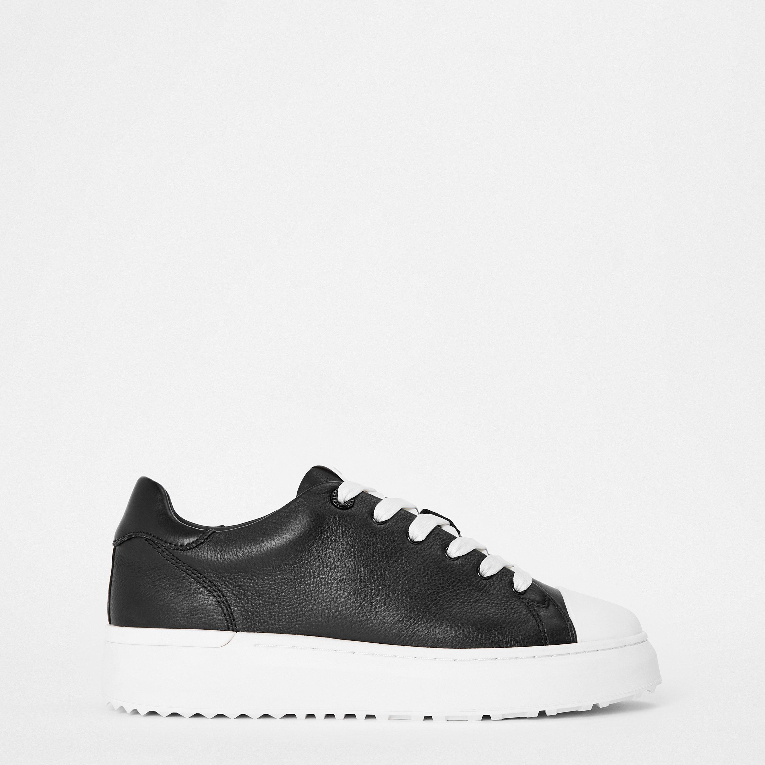 Black Leather - Mallet - Women's Low-Top Trainers - 1