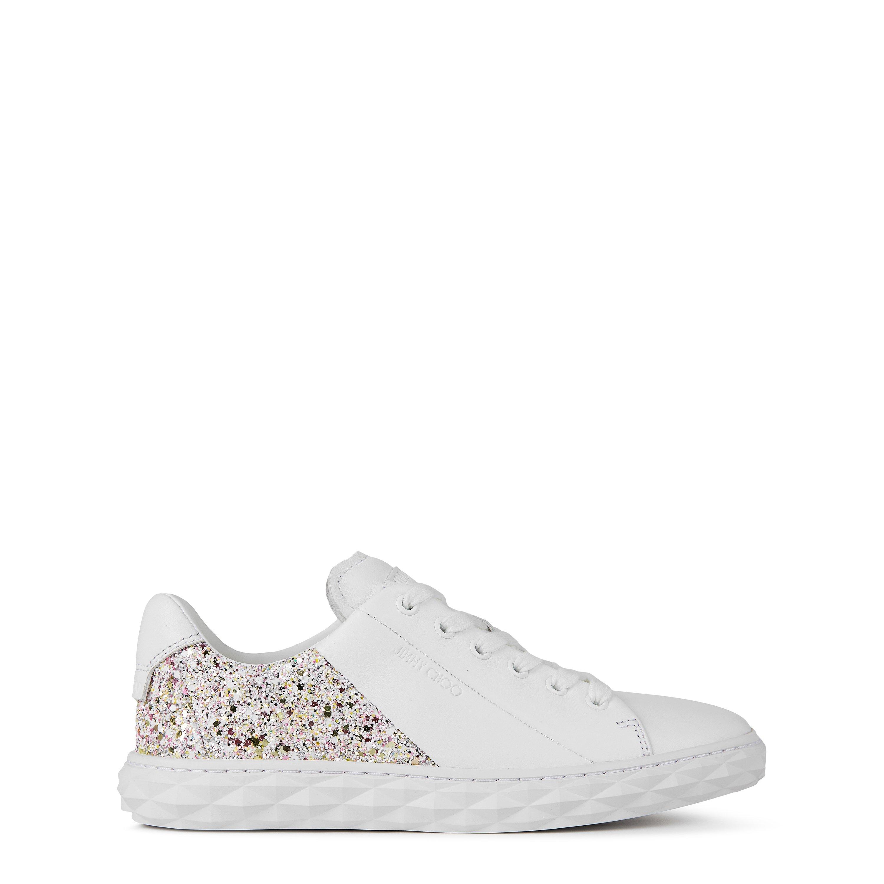 Jimmy Choo Diamond Light Trainers - WHITE PINK GLIT - Size 5.5 (38.5)
