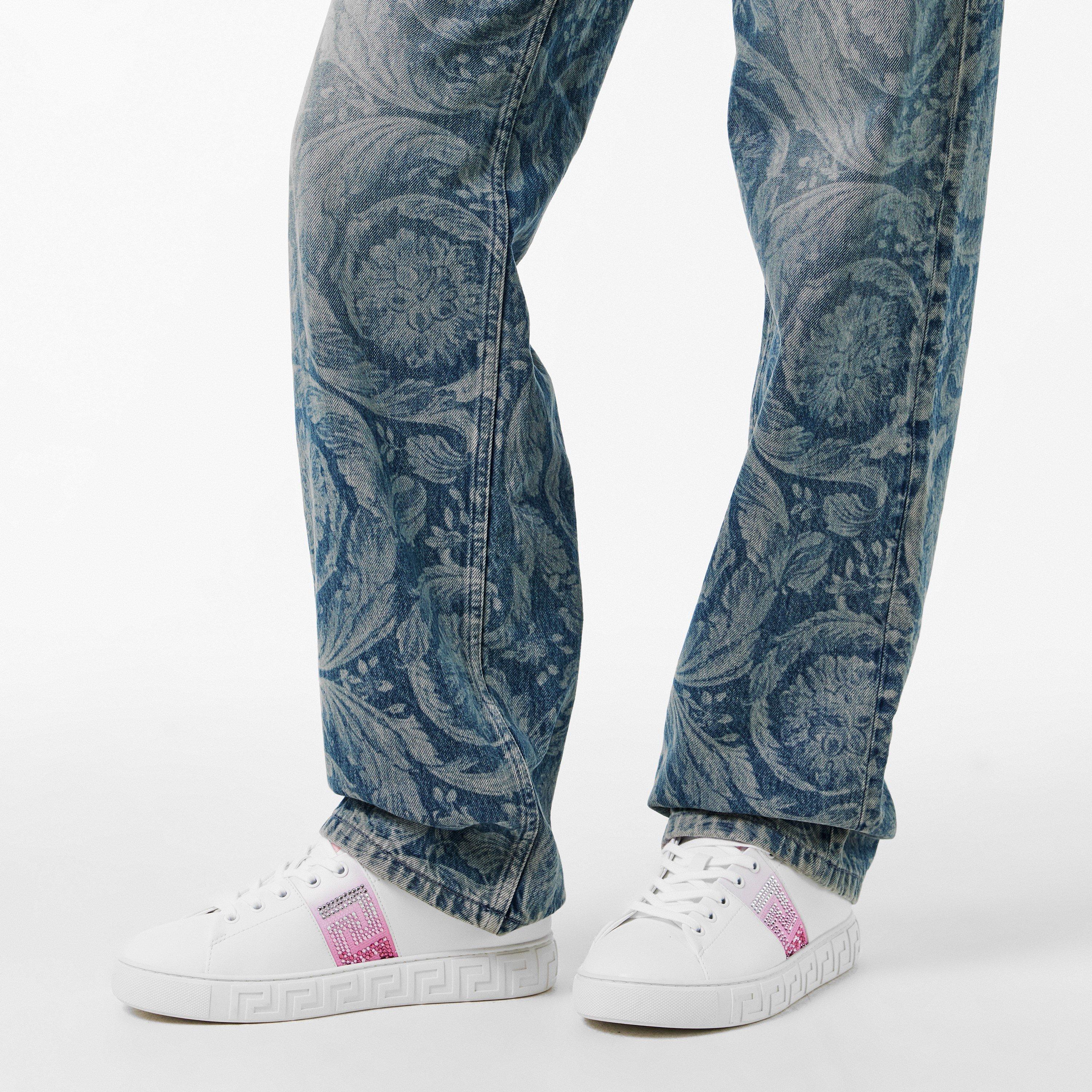 Whte Pastel Pnk - Versace - Women's Logo Low-Top Trainers - 3