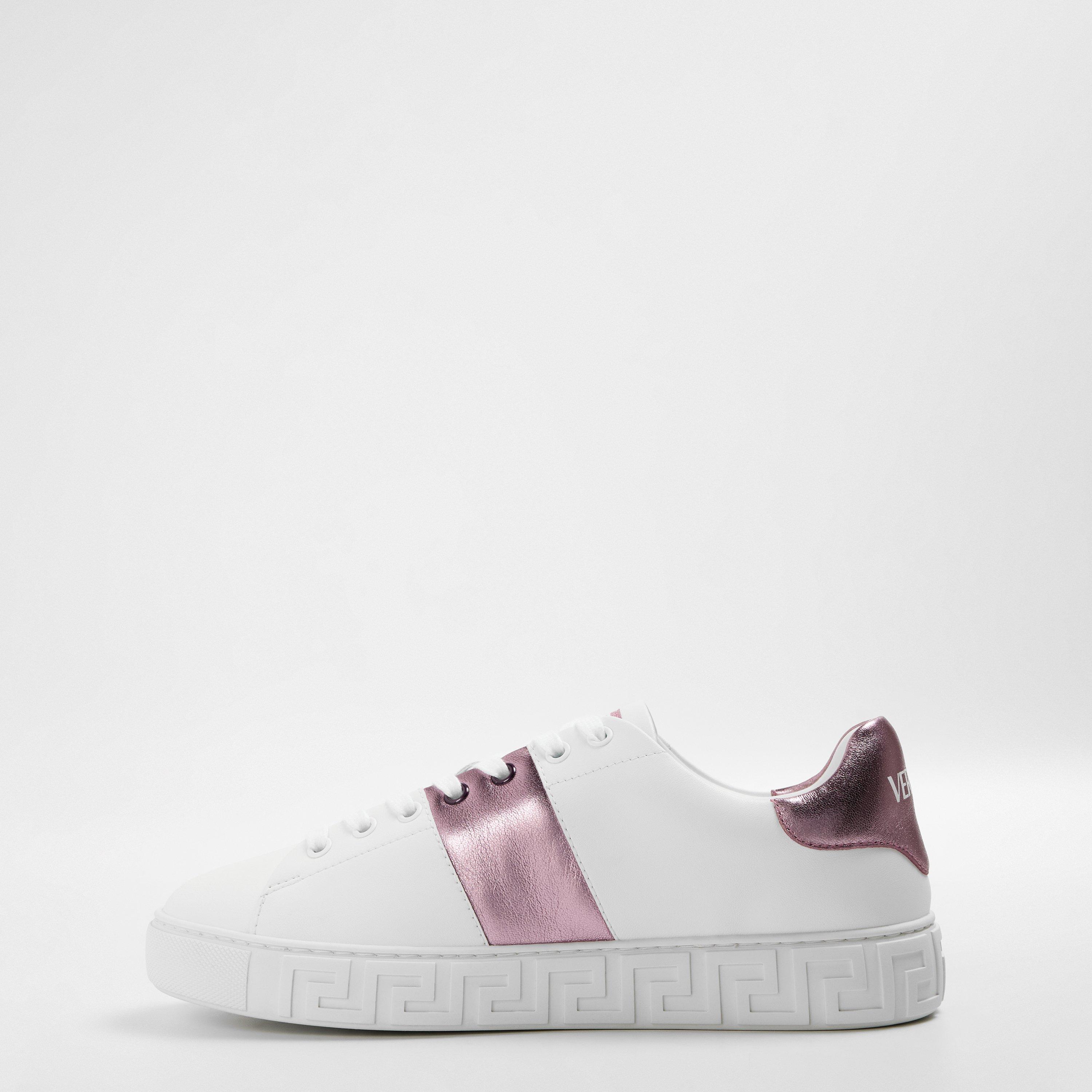 White Pnk - Versace - Women's Logo Low-Top Trainers - 2