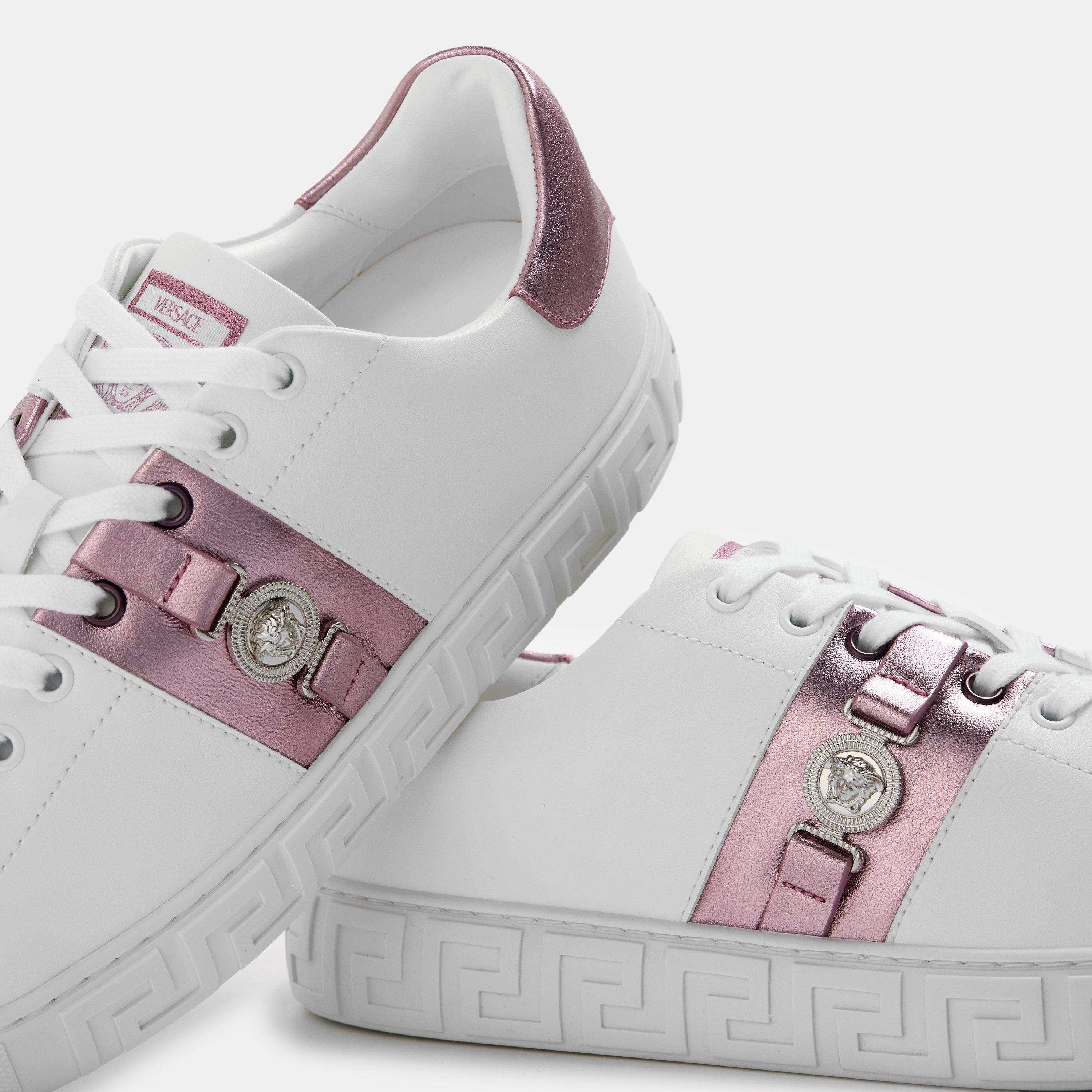 White Pnk - Versace - Women's Logo Low-Top Trainers - 4