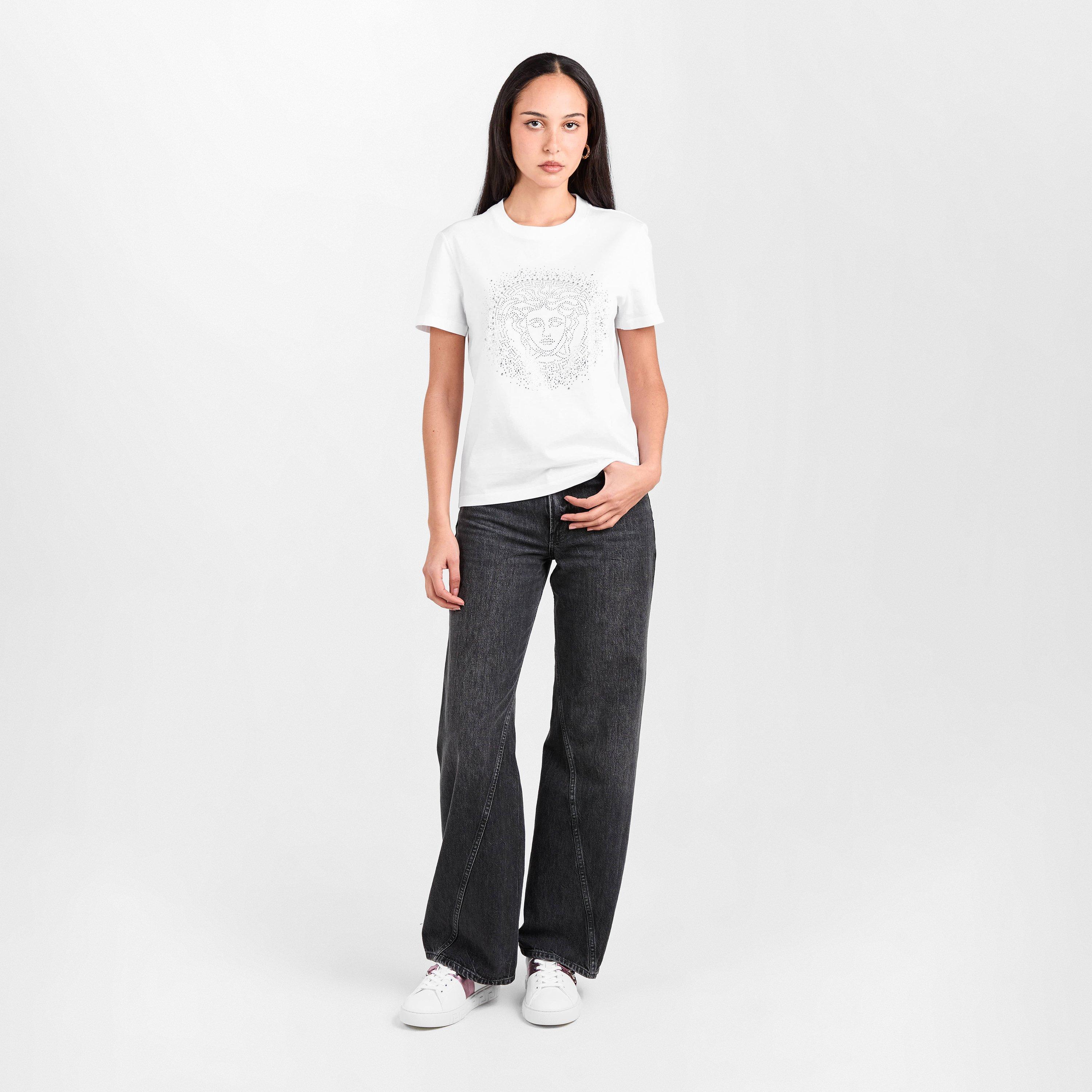 White Pnk - Versace - Women's Logo Low-Top Trainers - 6