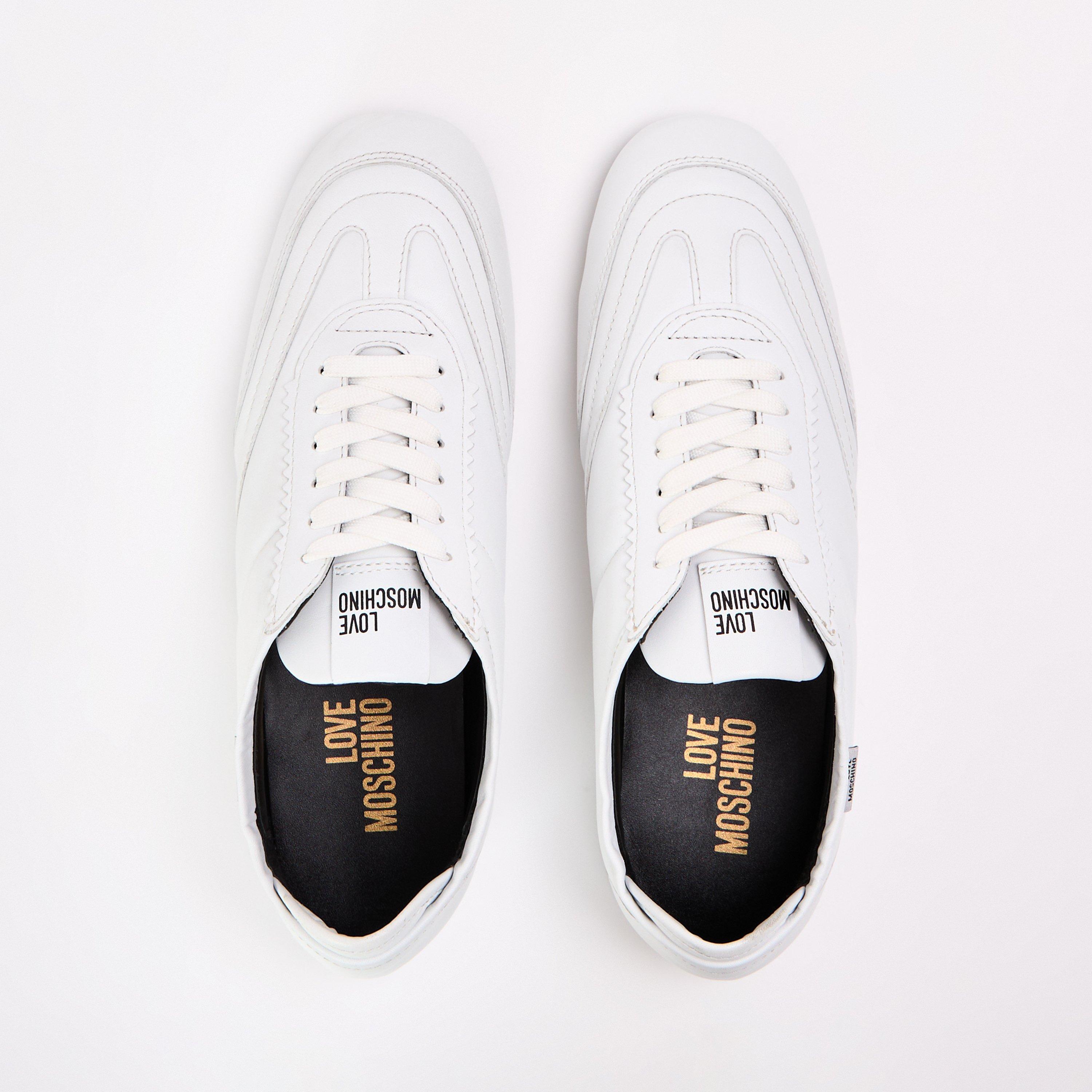 White - Love Moschino - Women's Low-Top Trainers - 4