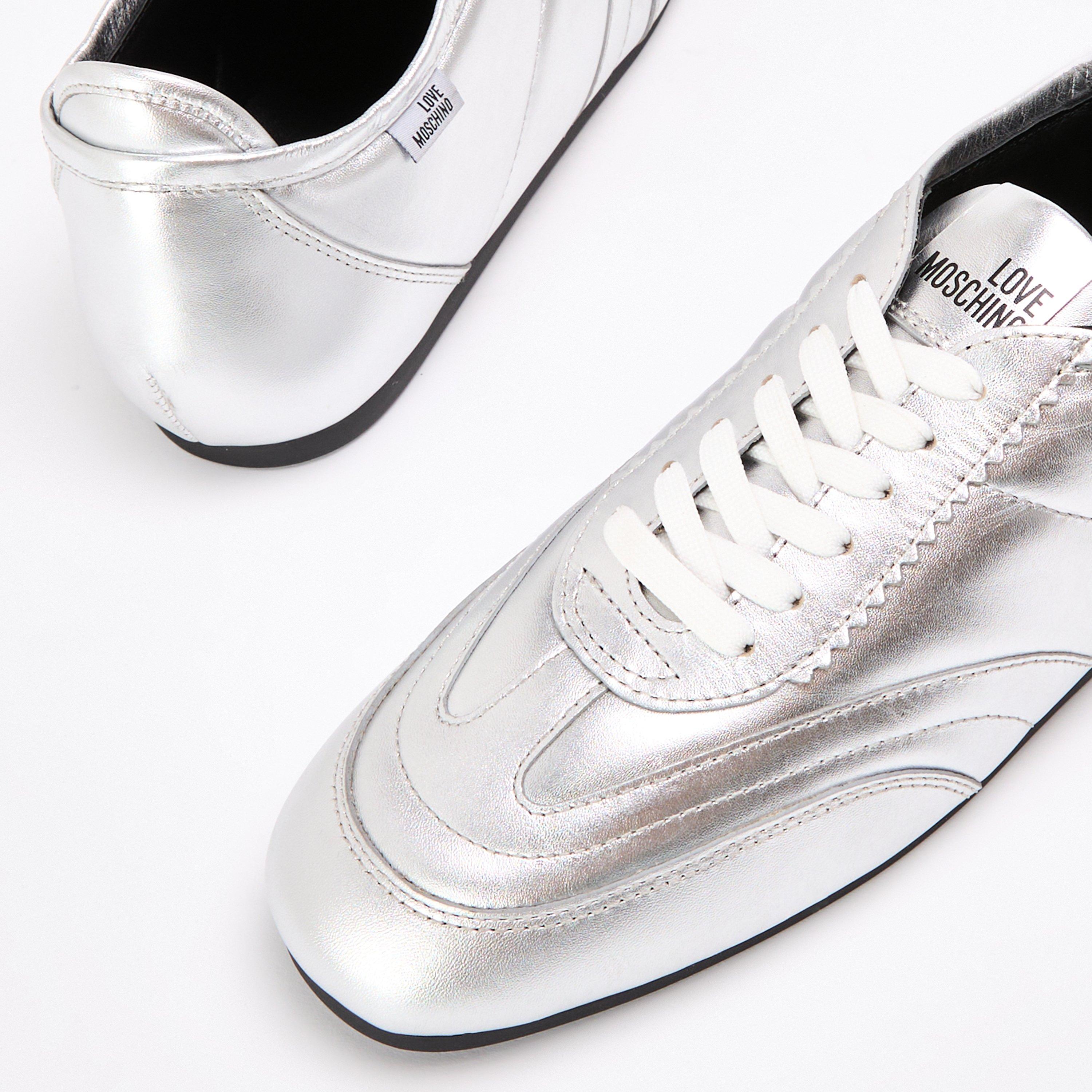 Silver - Love Moschino - Women's Low-Top Trainers - 3