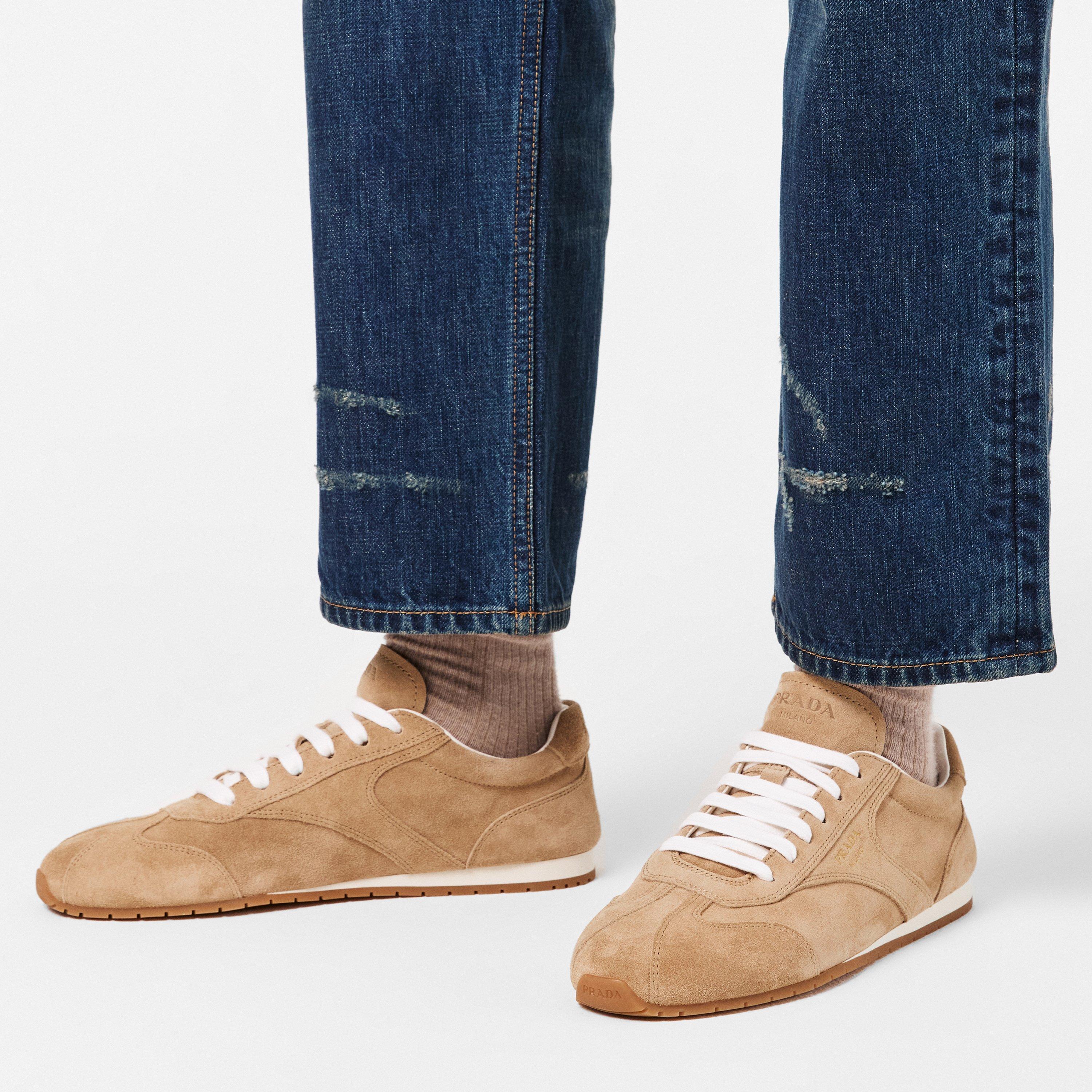 Ecru - Prada - Prada Nappa leather sneakers - 3