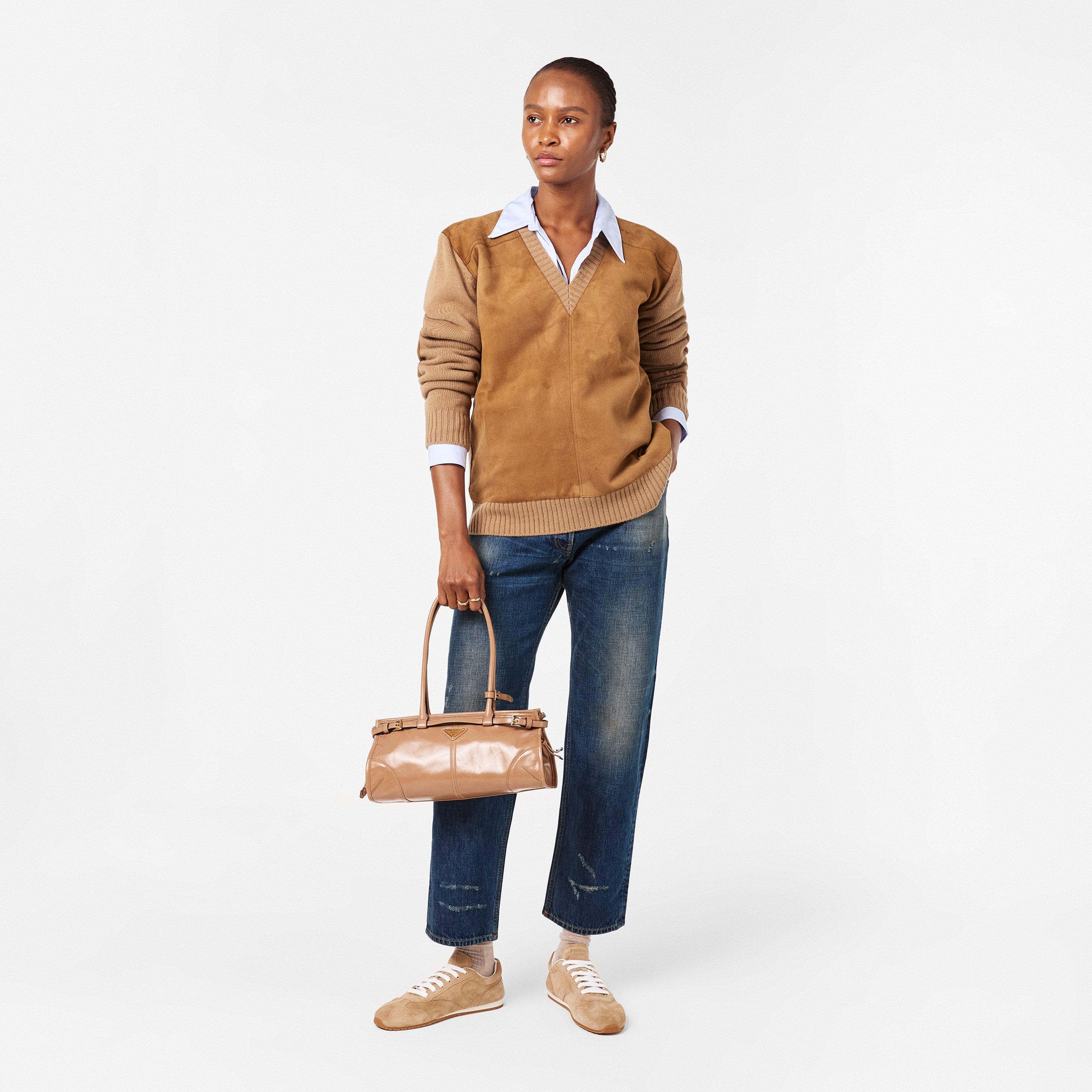 Ecru - Prada - Prada Nappa leather sneakers - 6
