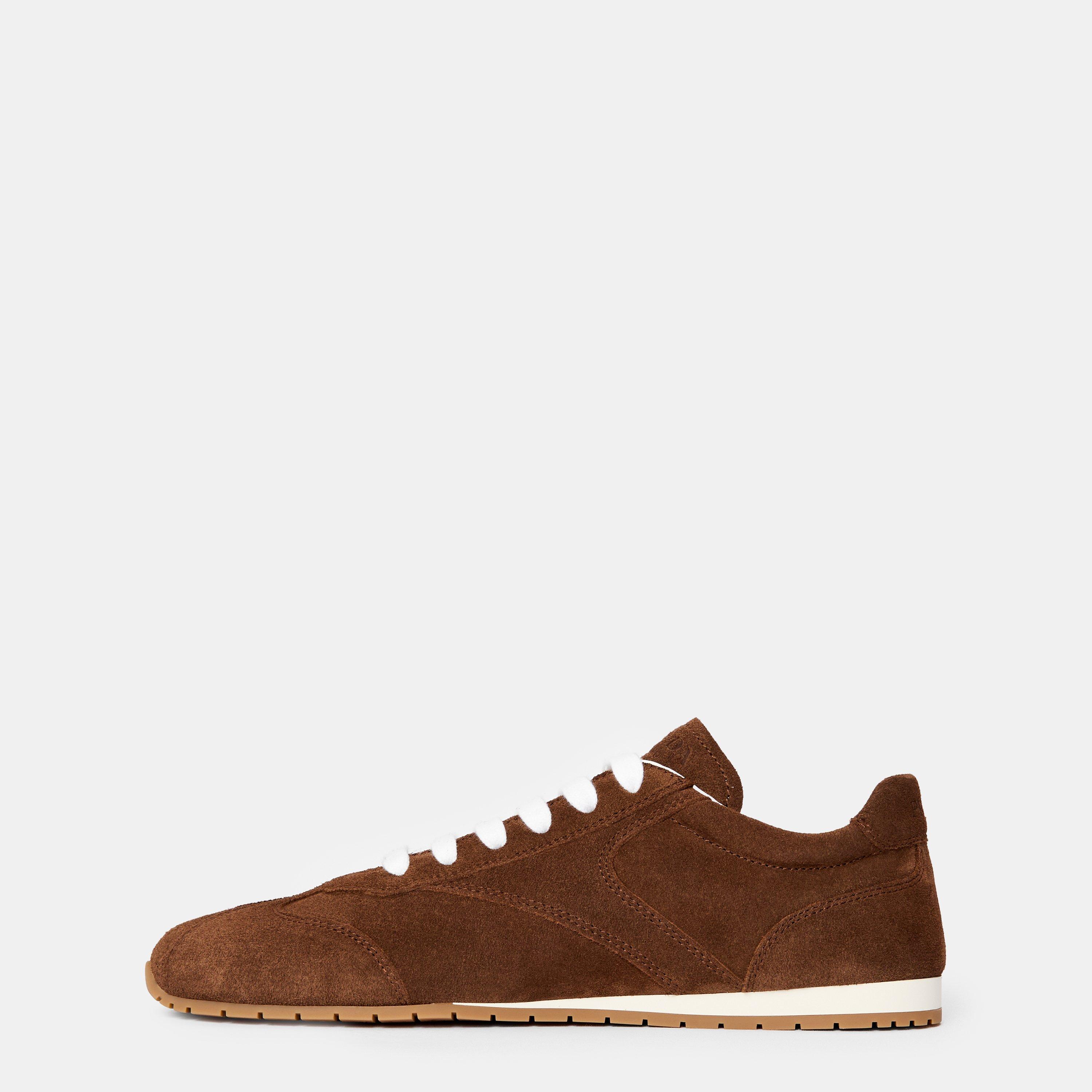 Cacao Suede - Prada - Women's Low-Top Trainers - 2