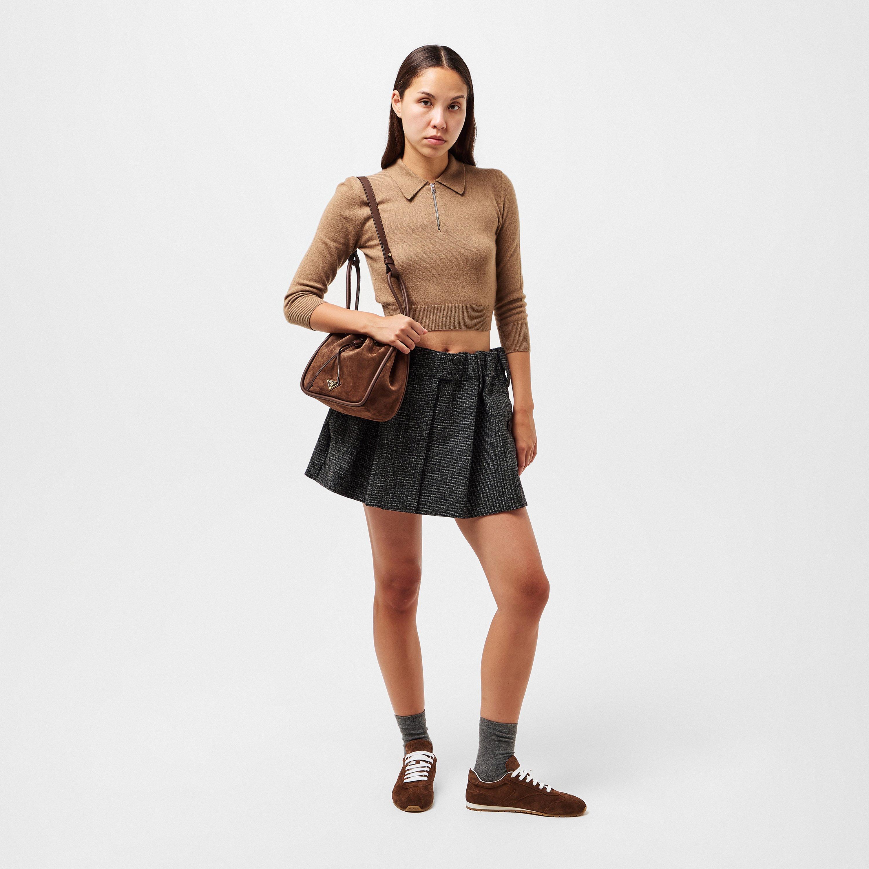 Cacao Suede - Prada - Women's Low-Top Trainers - 6