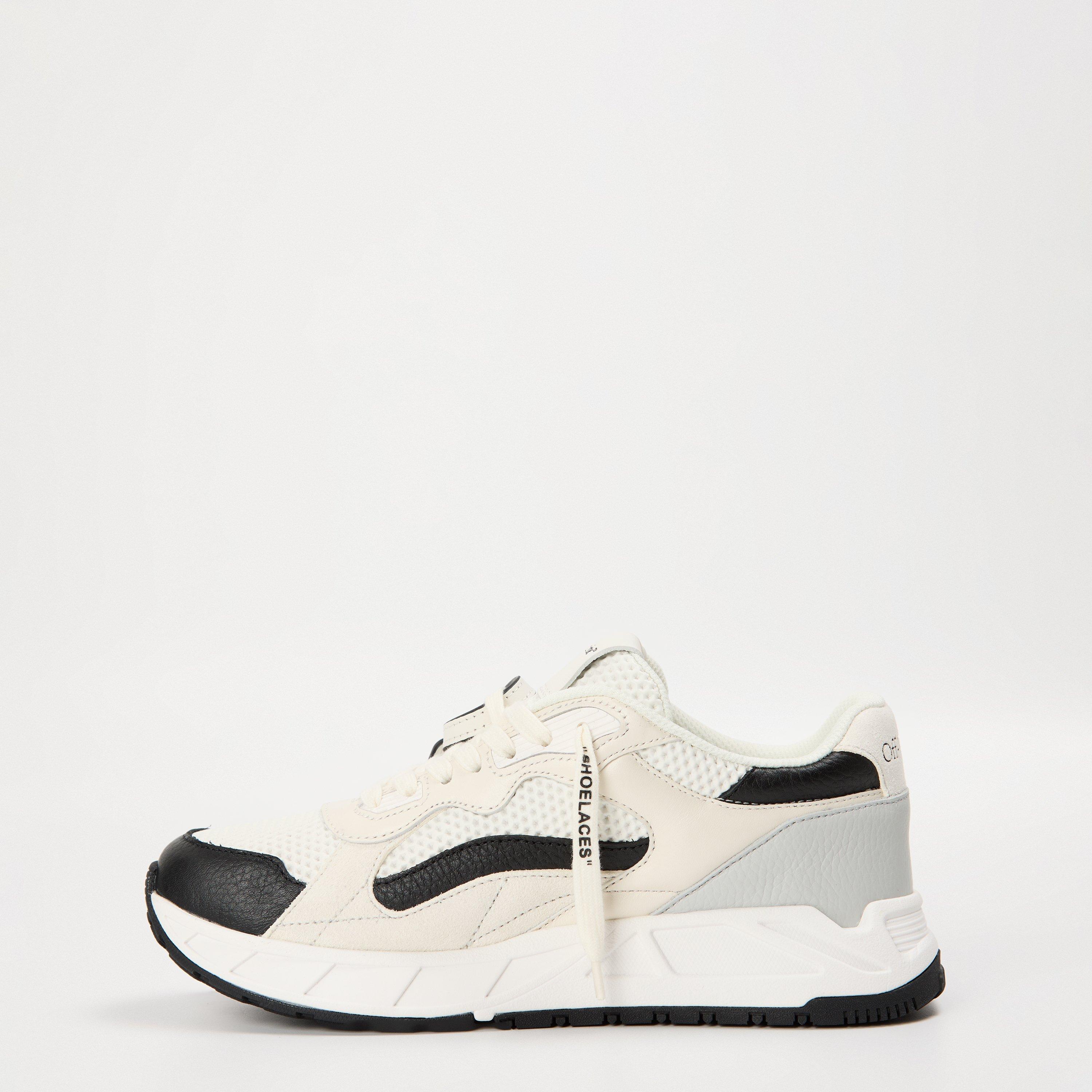 White/Black - Off White - Women's Kick- Panelled Leather Low-Top Trainers - 2