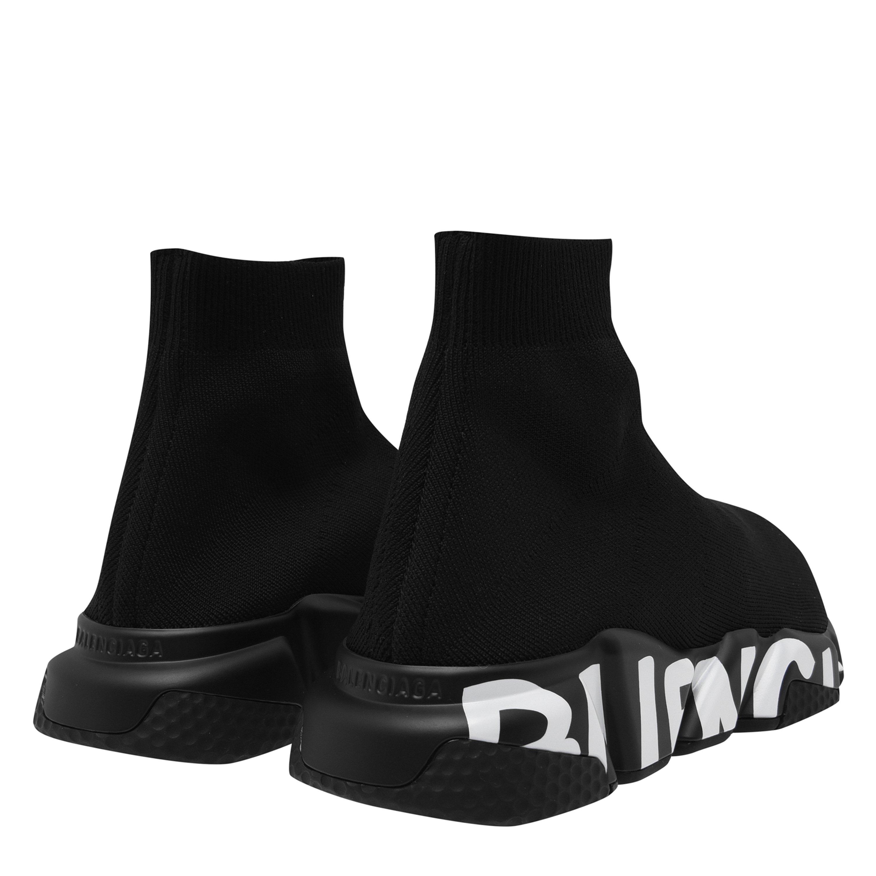 Blk/Blk/Wht1006 - Balenciaga - Speed Graffiti Sneakers - 4