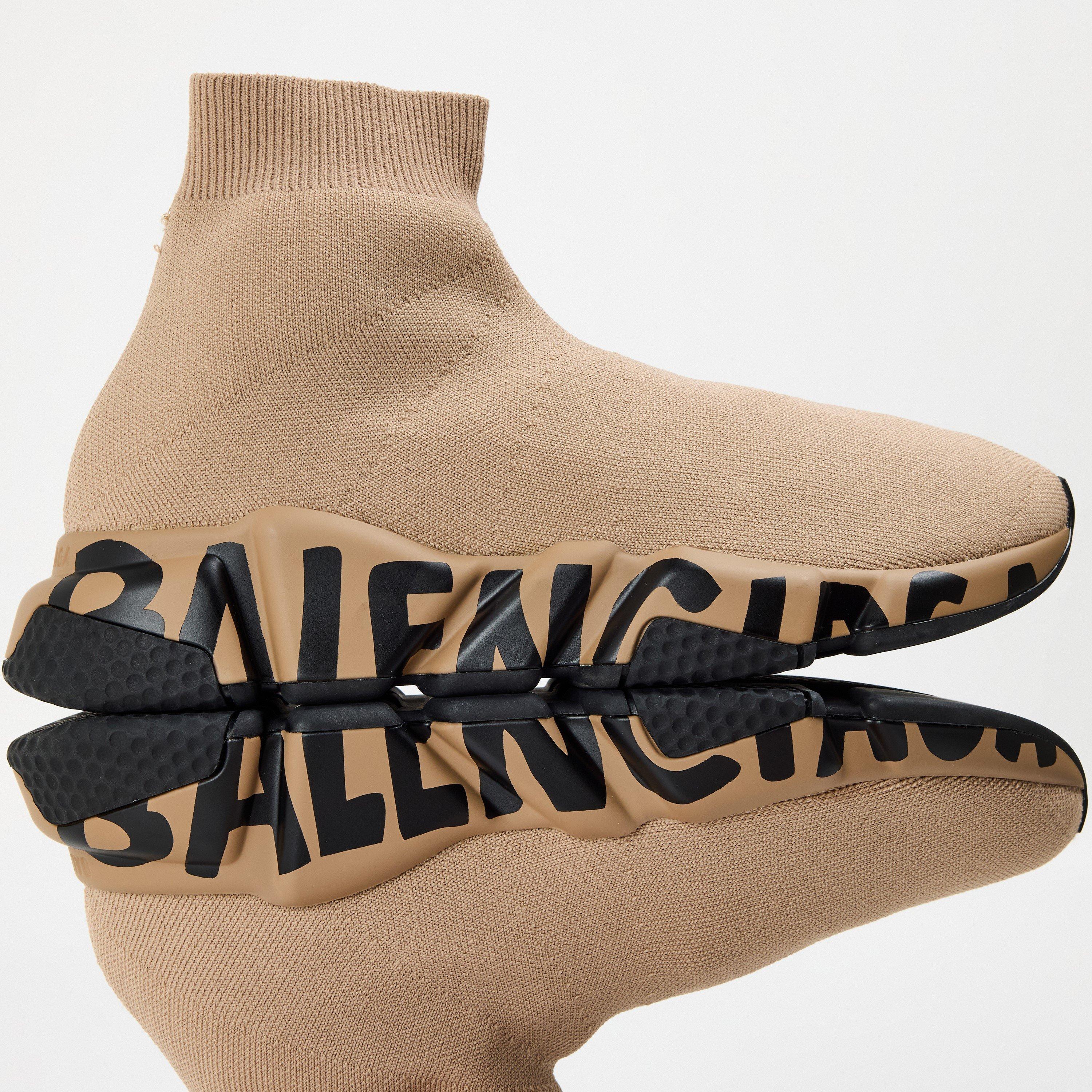 Beige/Black - Balenciaga - Speed Graffiti Sneakers - 3