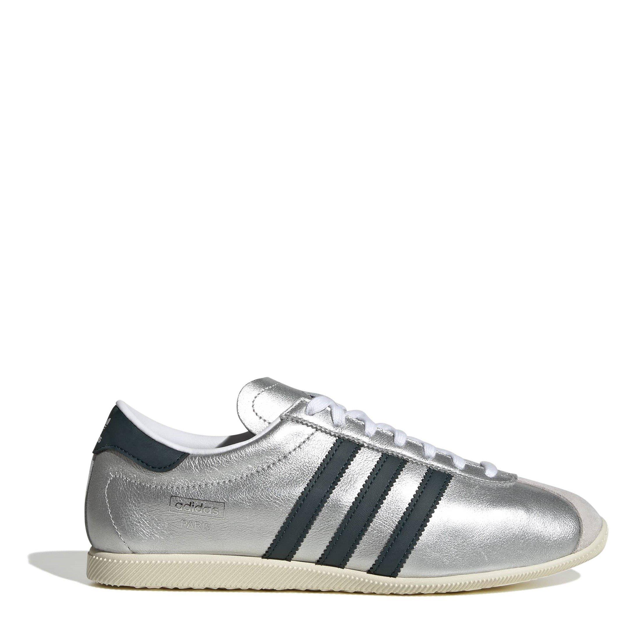 adidas Originals Women's Paris Low-Top Trainers - Silver/Green - Size 6.5 (40)