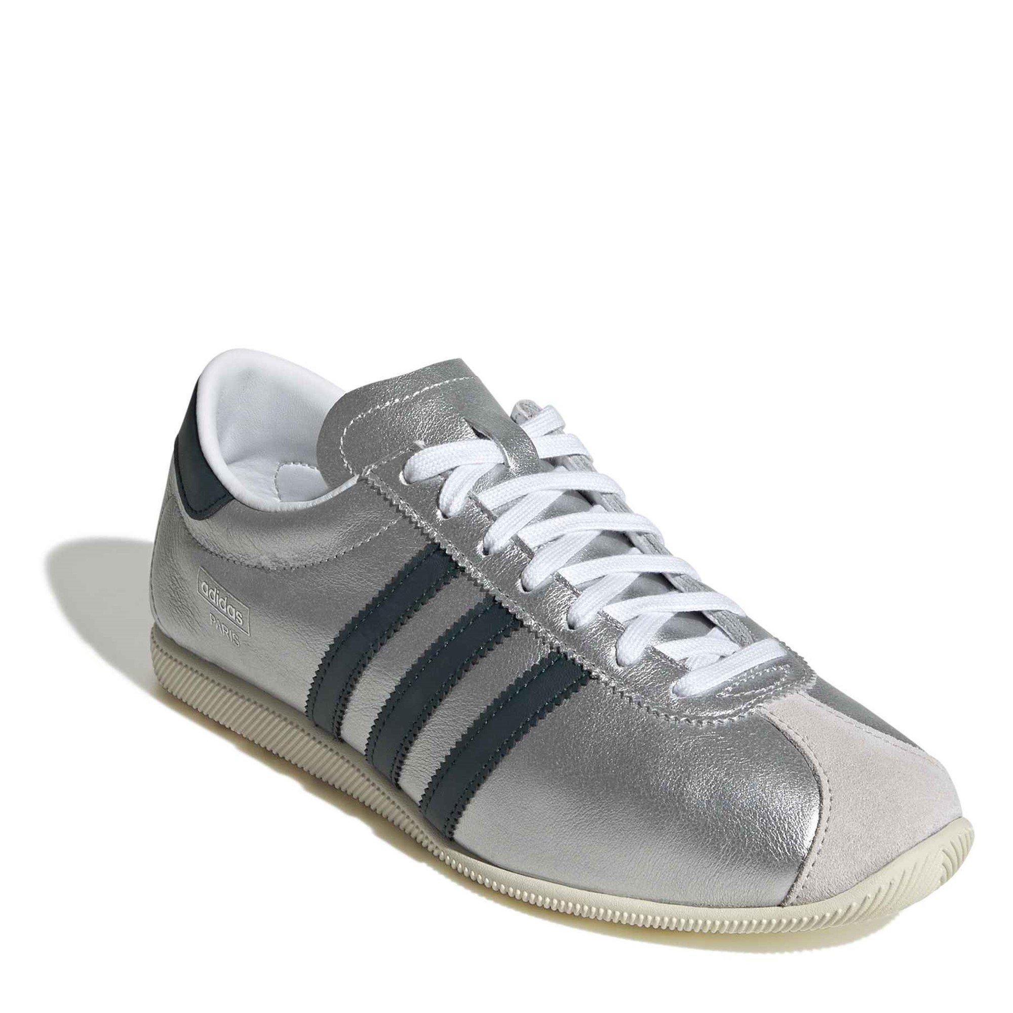 Silver/Green - adidas Originals - Women's Paris Low-Top Trainers - 3