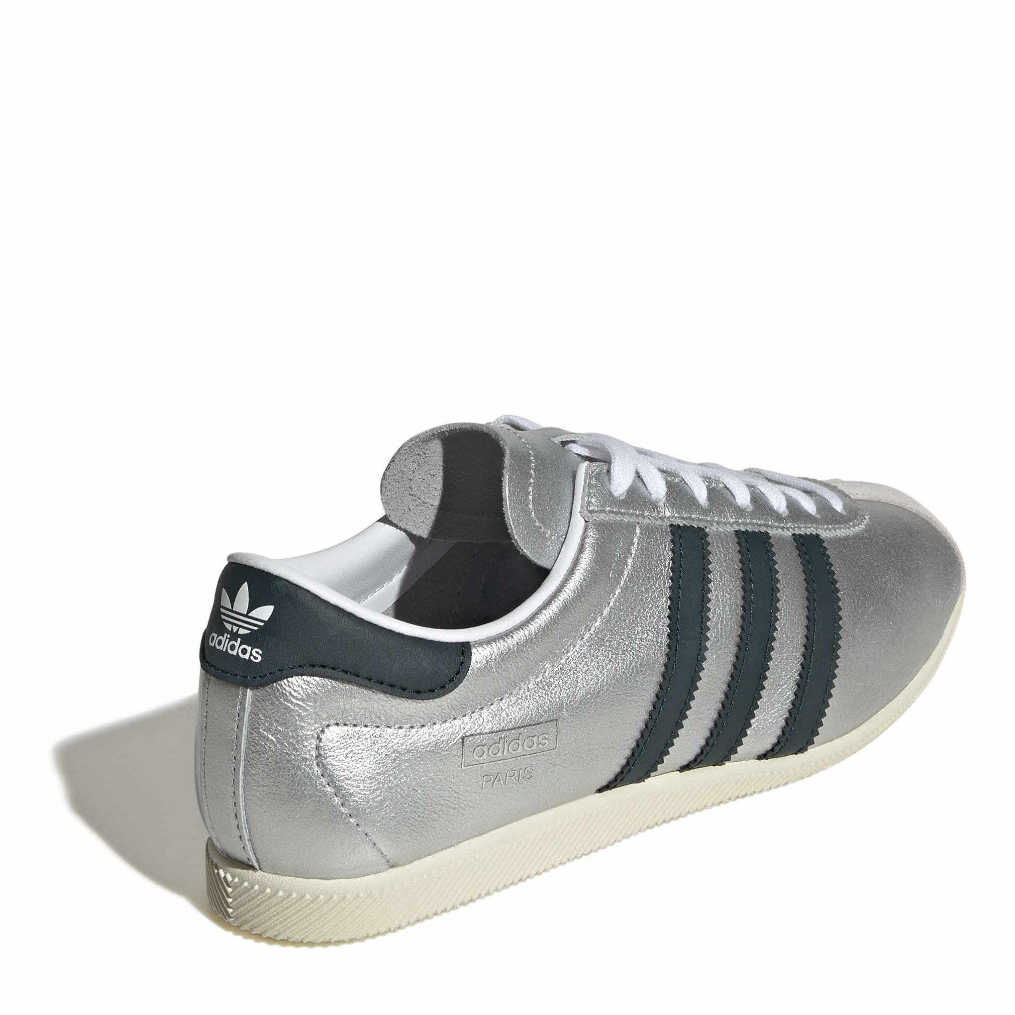 Silver/Green - adidas Originals - Women's Paris Low-Top Trainers - 4