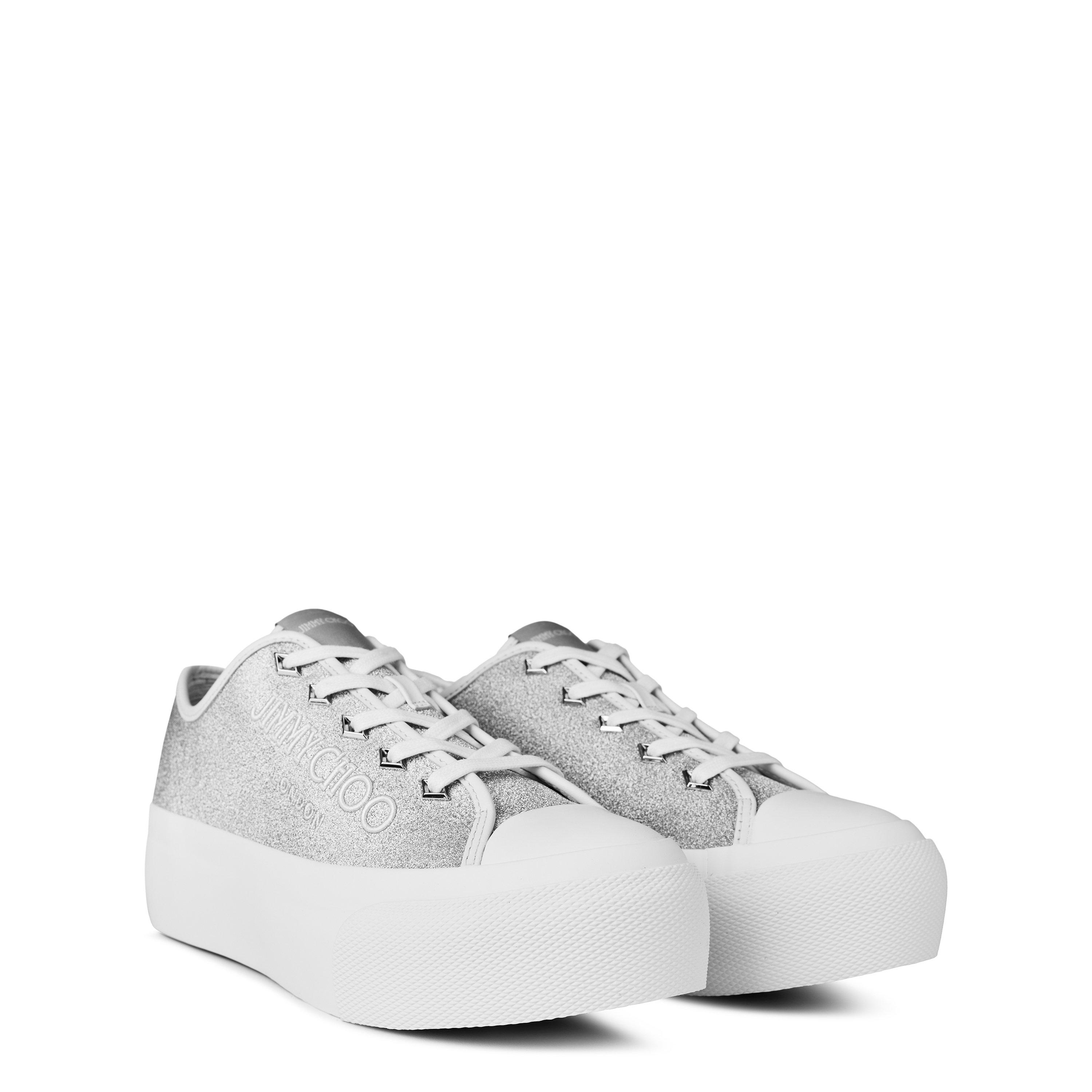 X SILVER/LATTE - Jimmy Choo - Palma Maxi/F Platform Trainer - 4