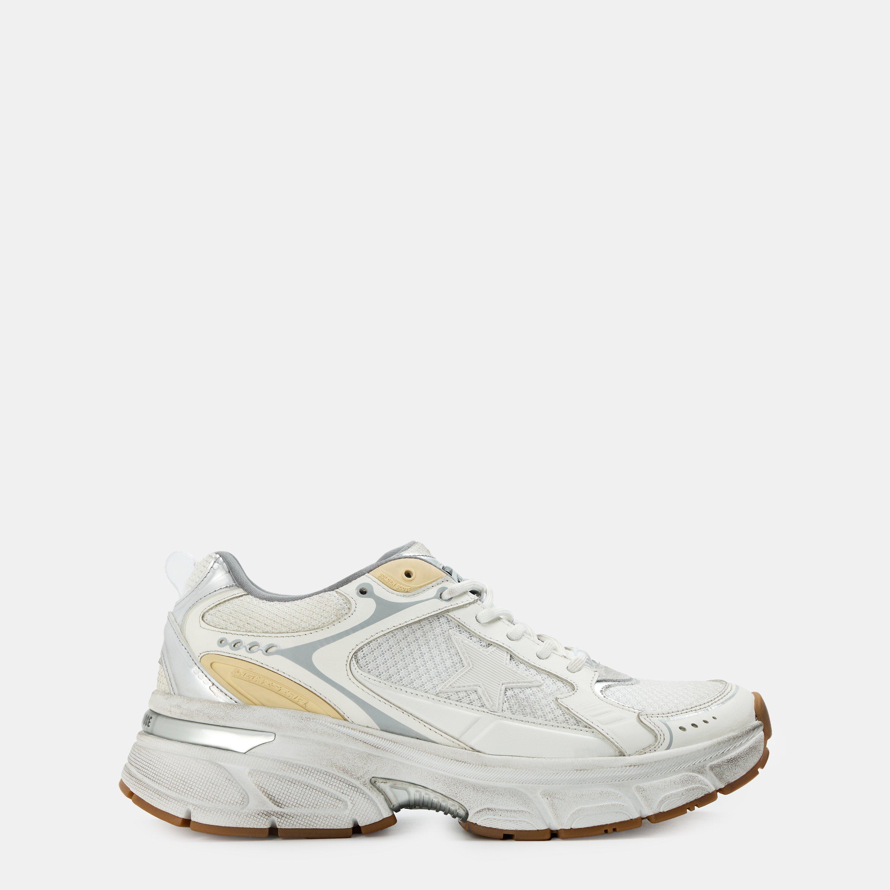 Golden Goose Women's LightStar Low-Top Trainers - White/Gold - Size 6 (39)