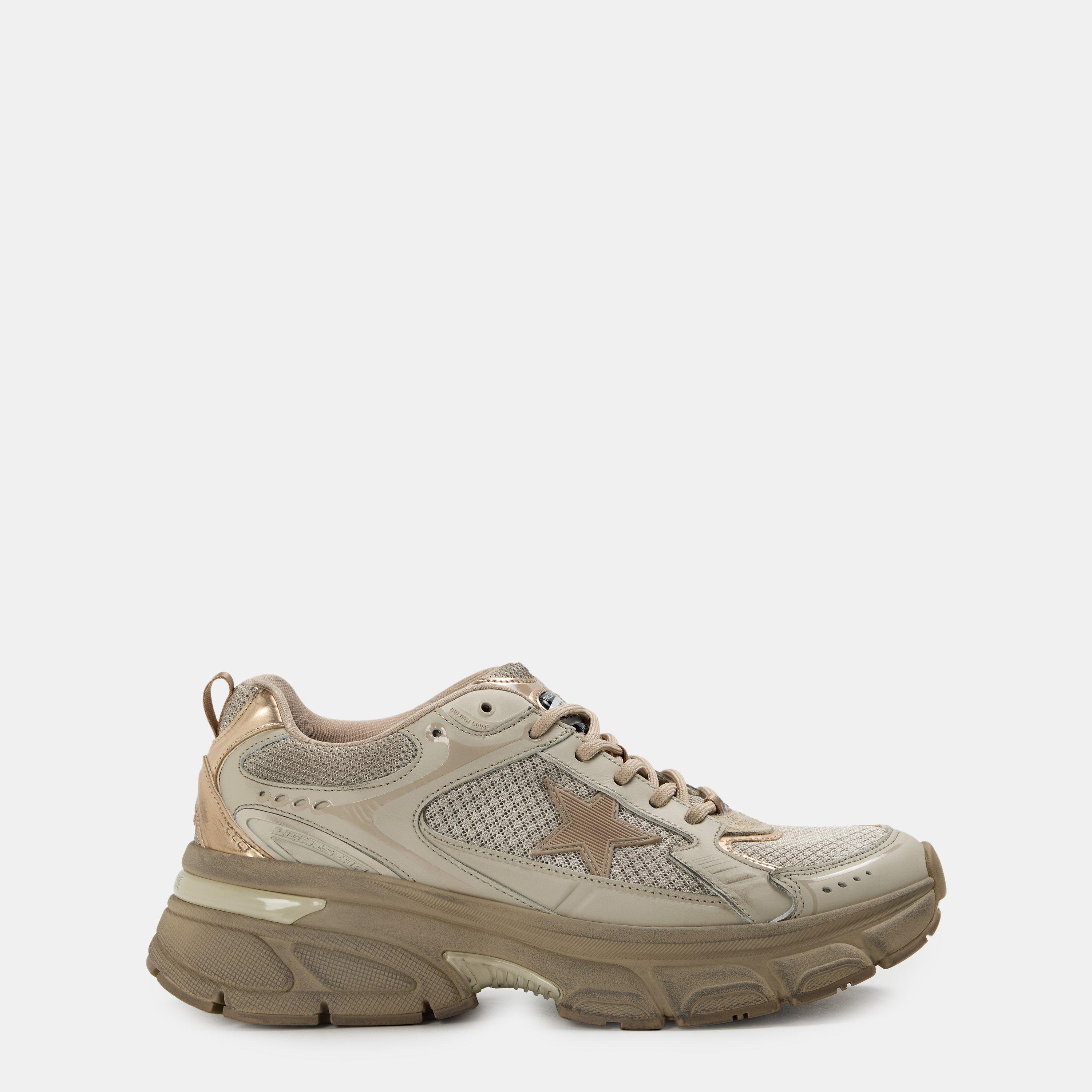 Golden Goose Women's LightStar Low-Top Trainers - Grey/Taupe - Size 7 (40)